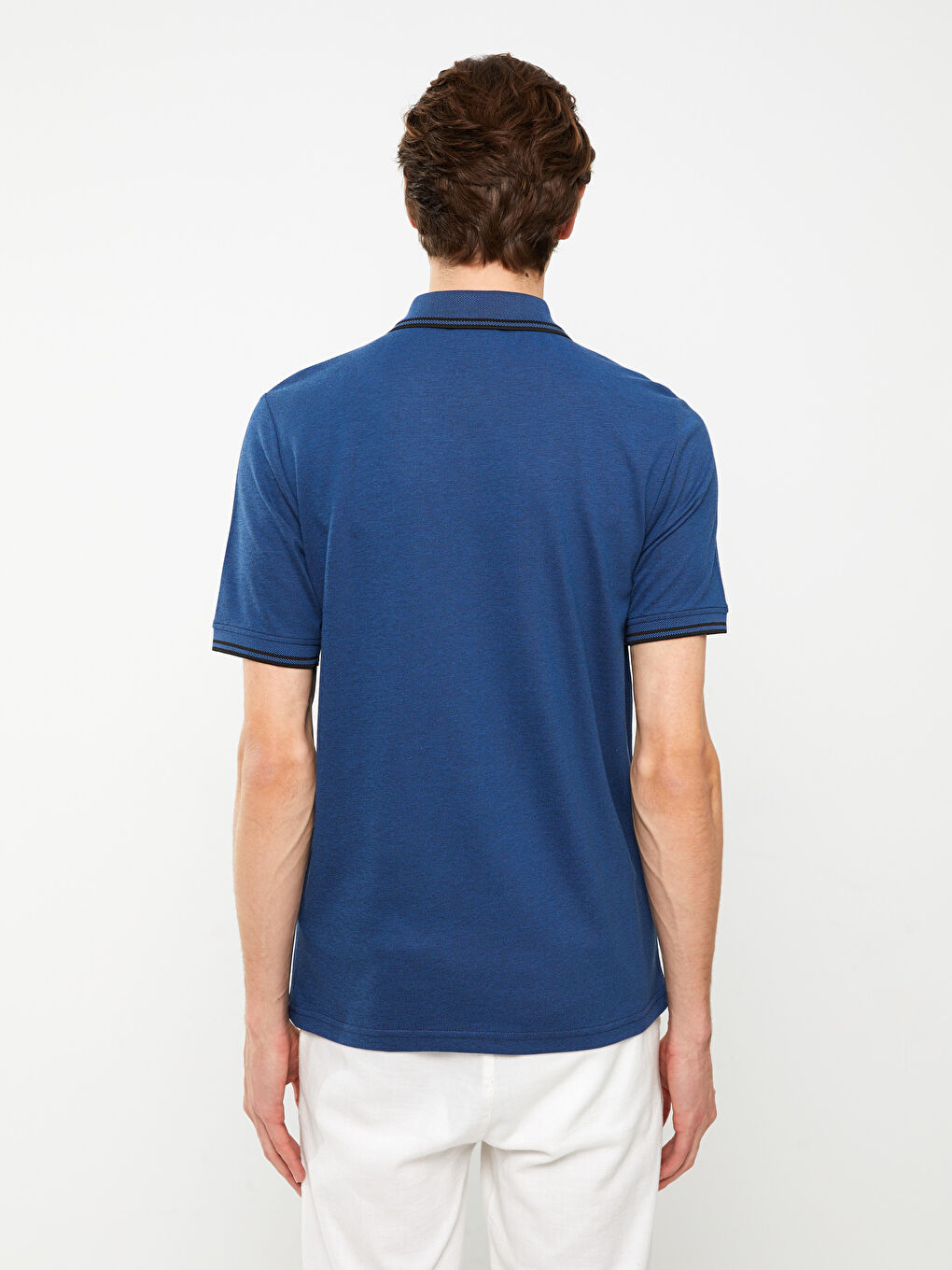 تيشيرت ياقة بولو كم قصير للرجال-4