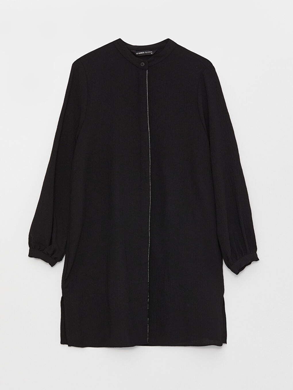 Tunică Aerobin cu Mânecă Lungă și Guler Tip Grandad pentru Femei-5