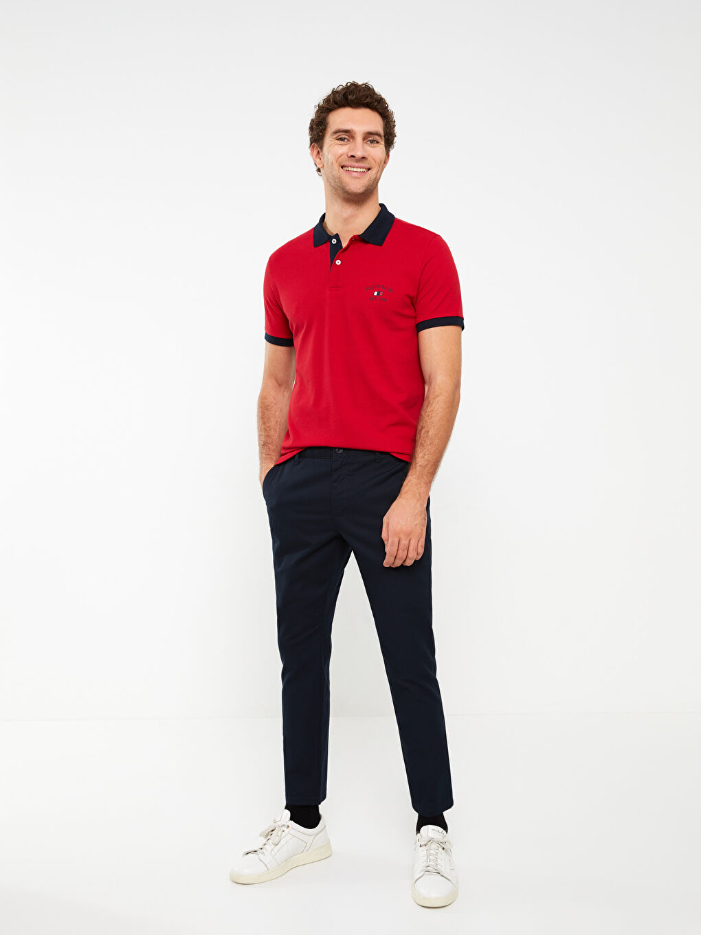 بنطلون قماش دوبي رفيع للرجال-1