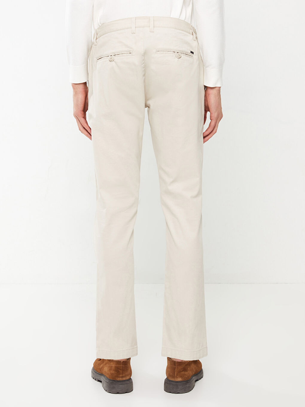 Bej Slim Fit Armürlü Erkek Pantolon-4