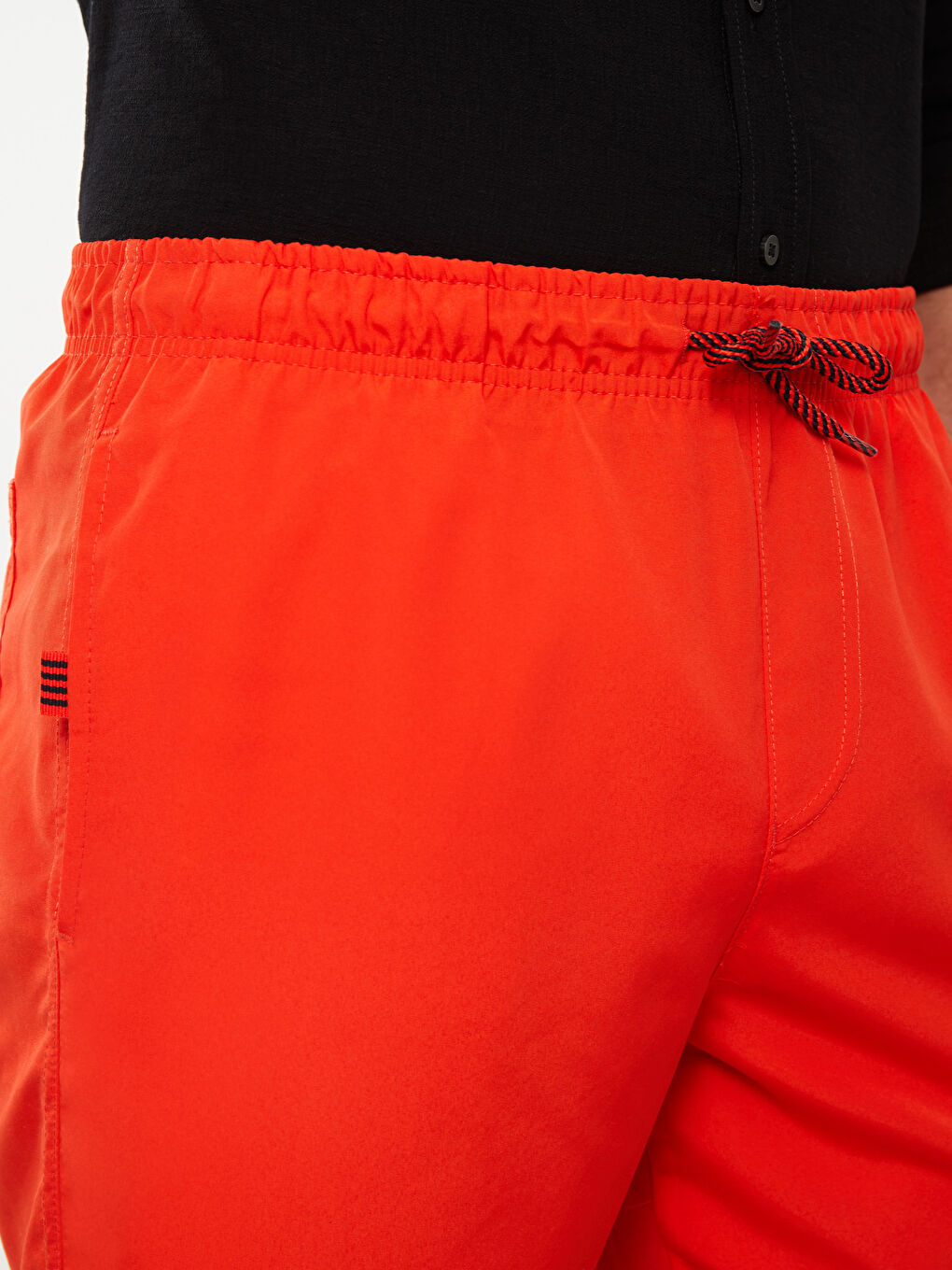 Turuncu Diz Hizası Boy Erkek Deniz Şortu-2