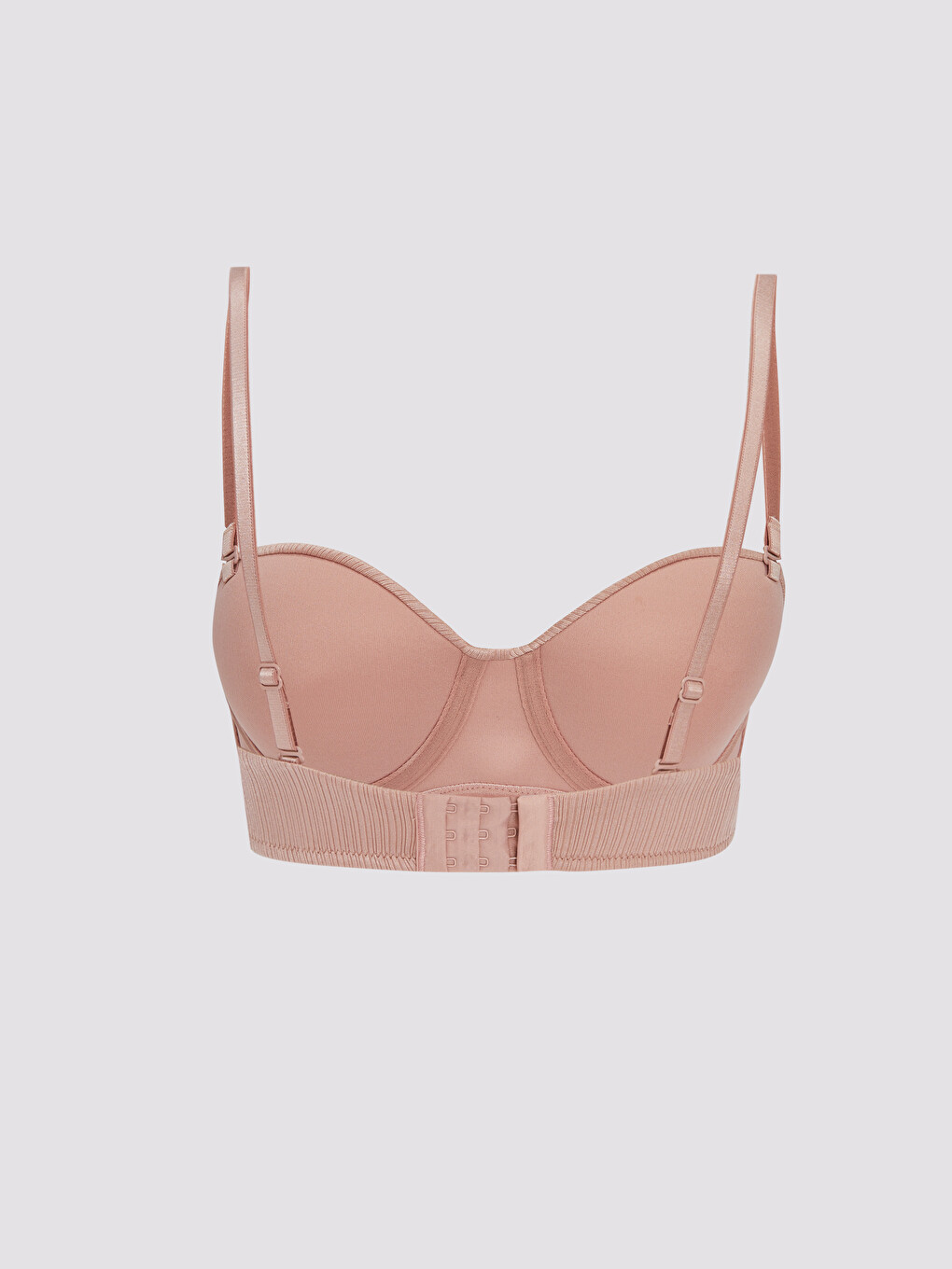 Pembe Balenli Dolgusuz Straplez Sütyen-1