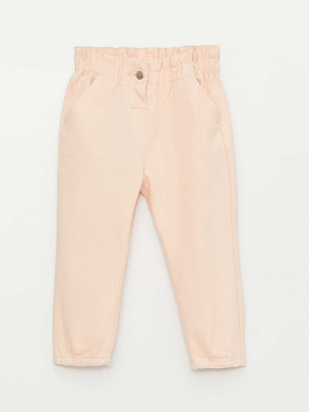 Pembe Beli Lastikli Kız Bebek Pantolon