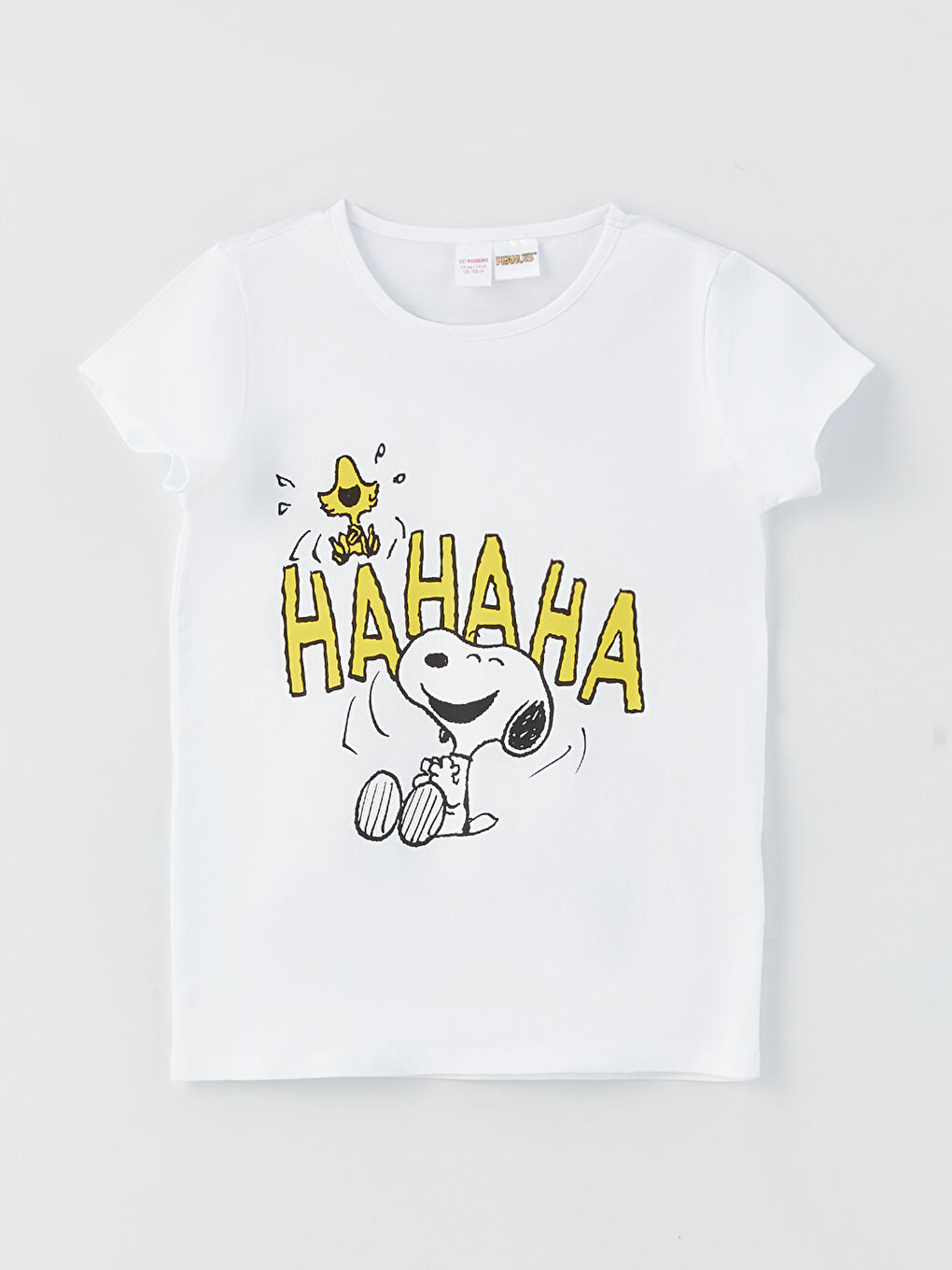 Beyaz Bisiklet Yaka Baskılı Kısa Kollu Kız Çocuk Pijama Takımı-1