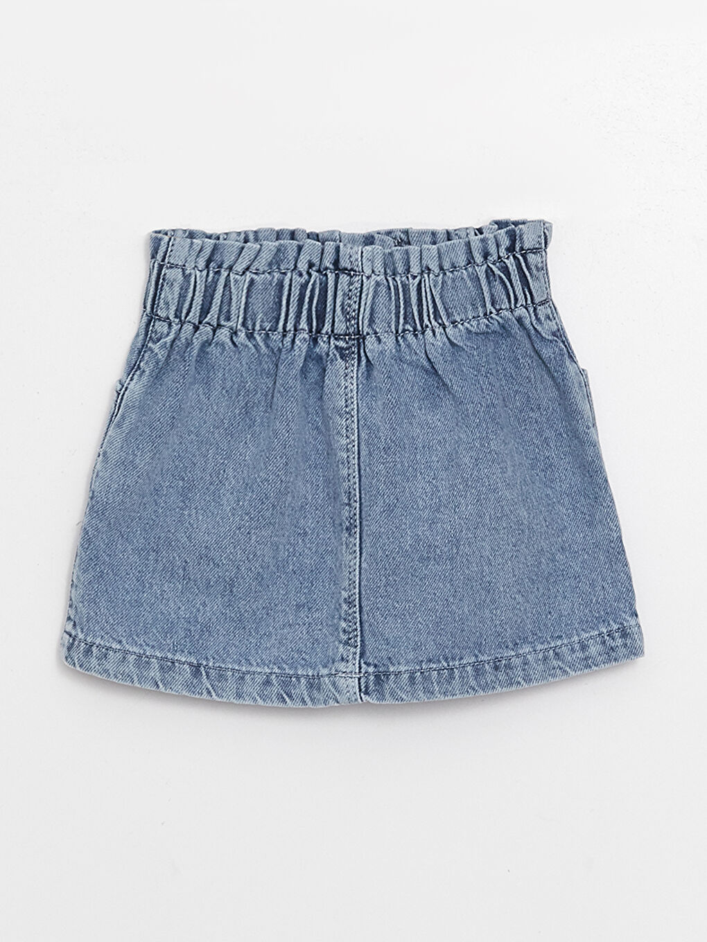 Basic Elastic Waist Baby Girl Jean Skirt-3