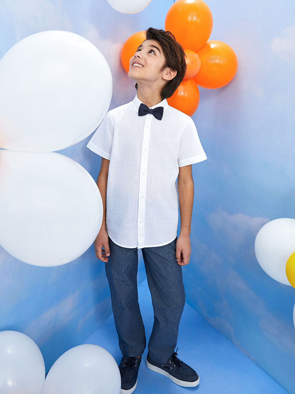 Basic Short Sleeve Boy Shirt and Bow Tie -S34916Z4-R9K
