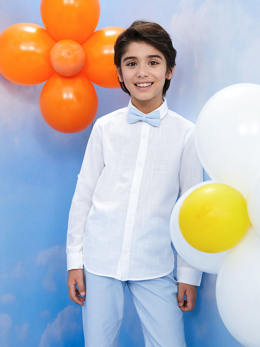 Basic Long Sleeve Boys' Shirt and Bow Tie -S34917Z4-R9K