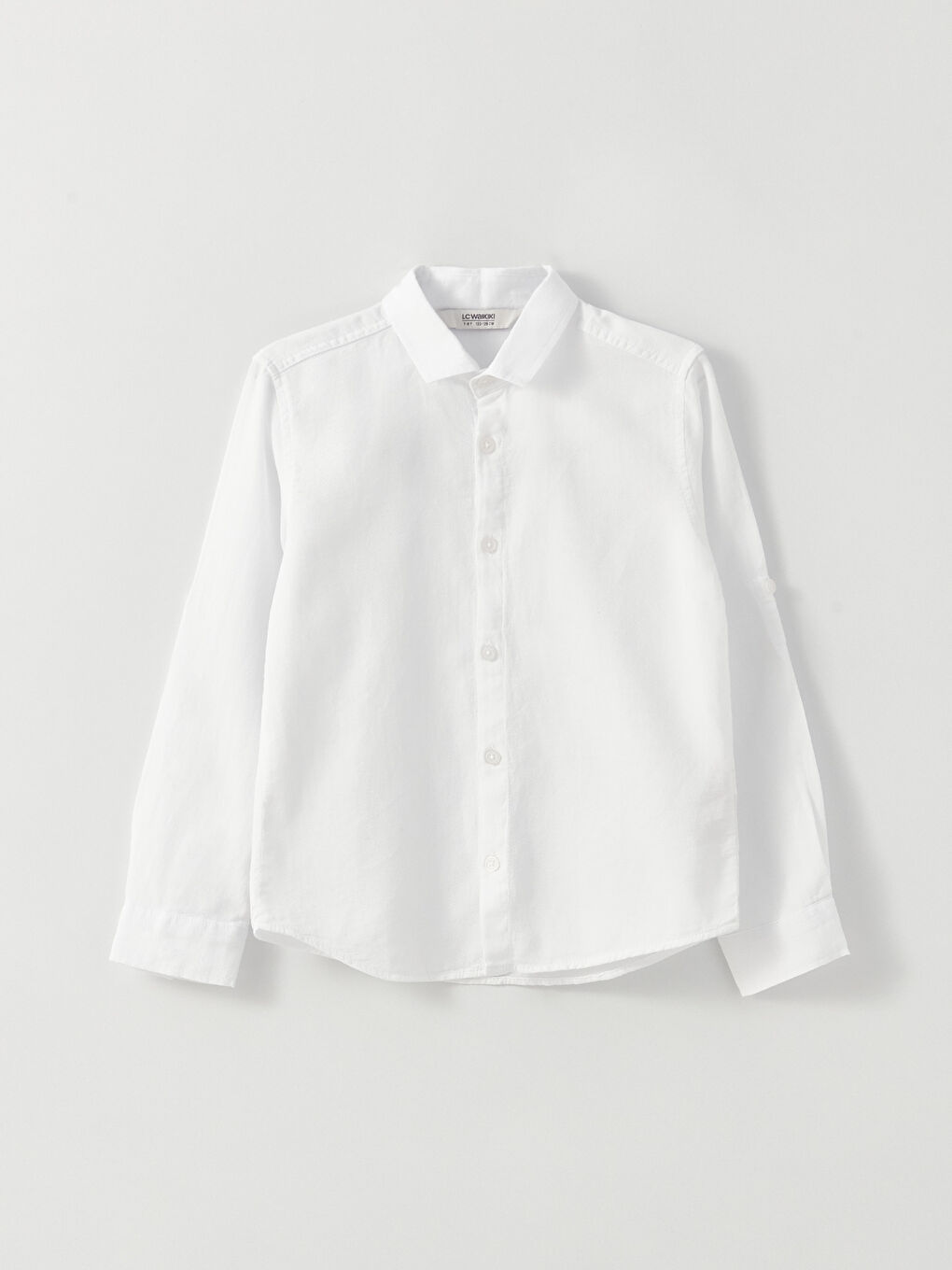 قميص أولاد كم طويل سادة مع كرافتة-4