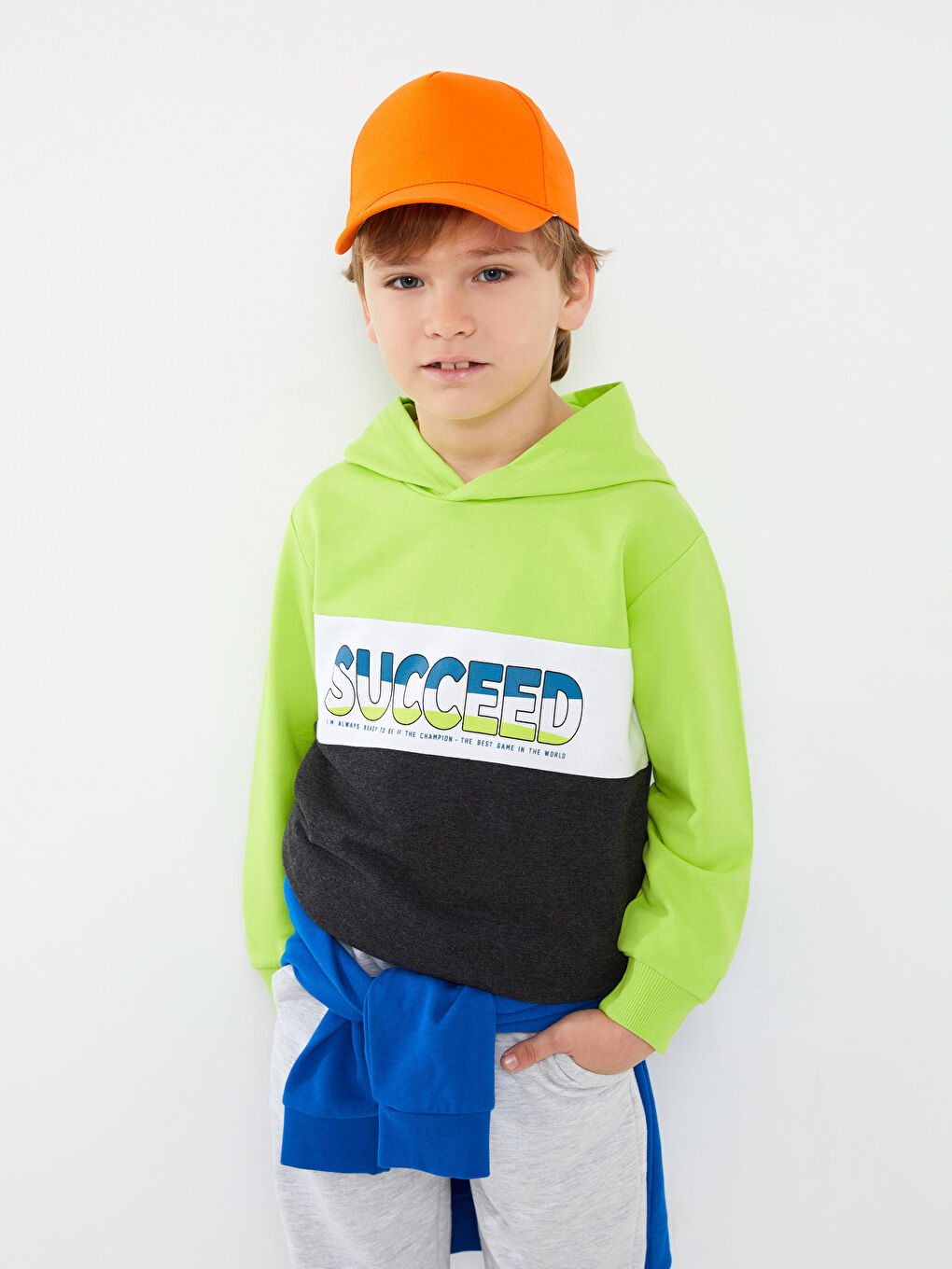Hooded Printed Long Sleeve Boys' Sweatshirt -S34926Z4-JSZ
