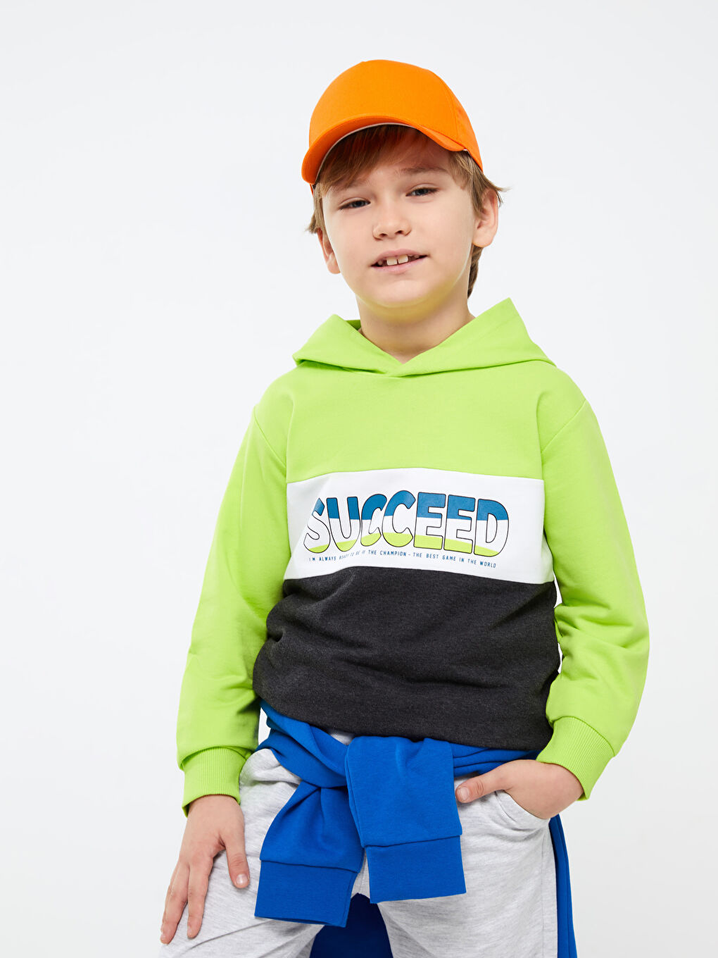 Hooded Printed Long Sleeve Boys' Sweatshirt -S34926Z4-JSZ