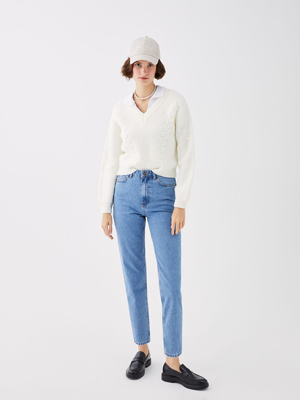 Gri Nakışlı Kadın Kep Şapka-2