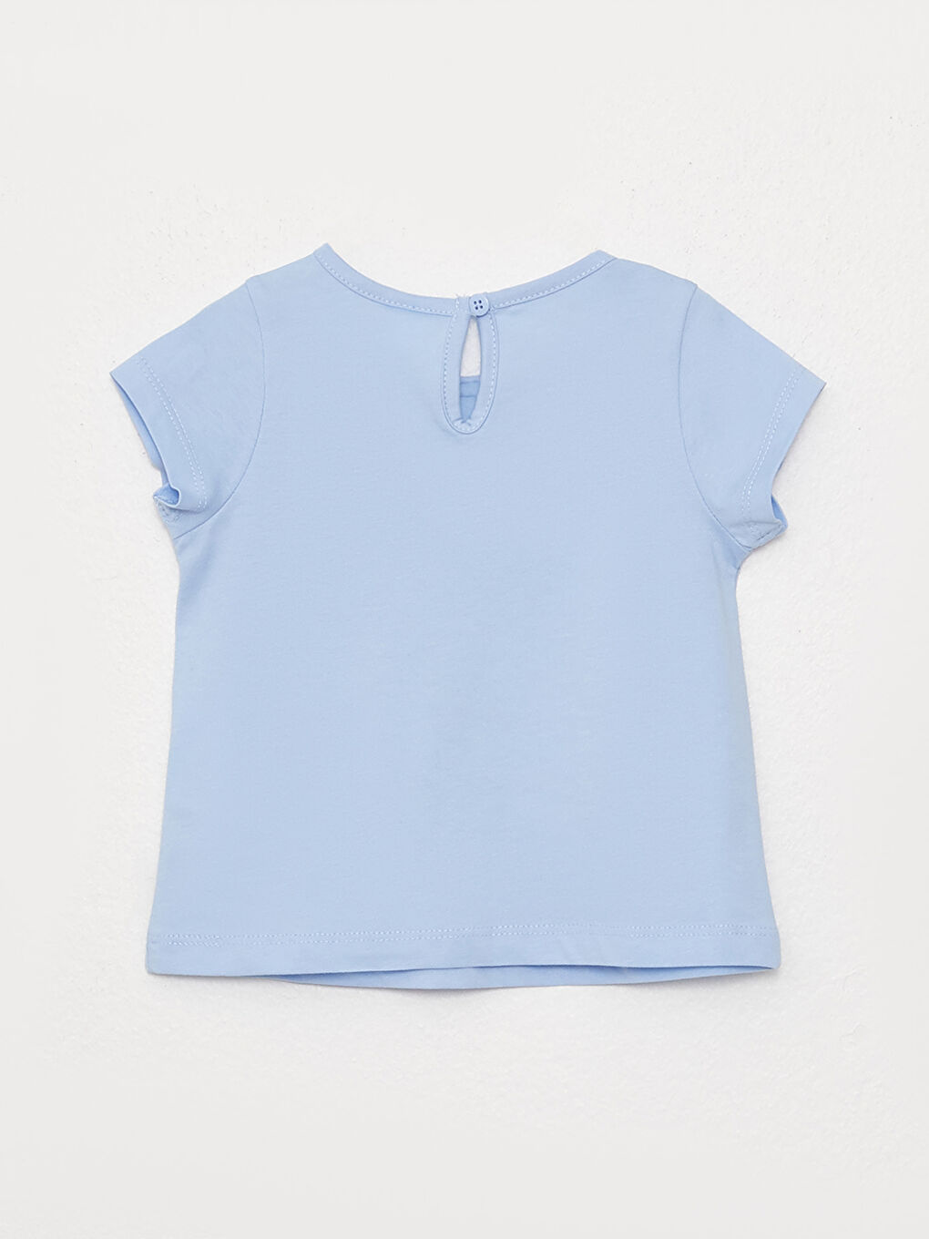 Mavi Bisiklet Yaka Kısa Kollu Baskılı Kız Bebek Tişört-1