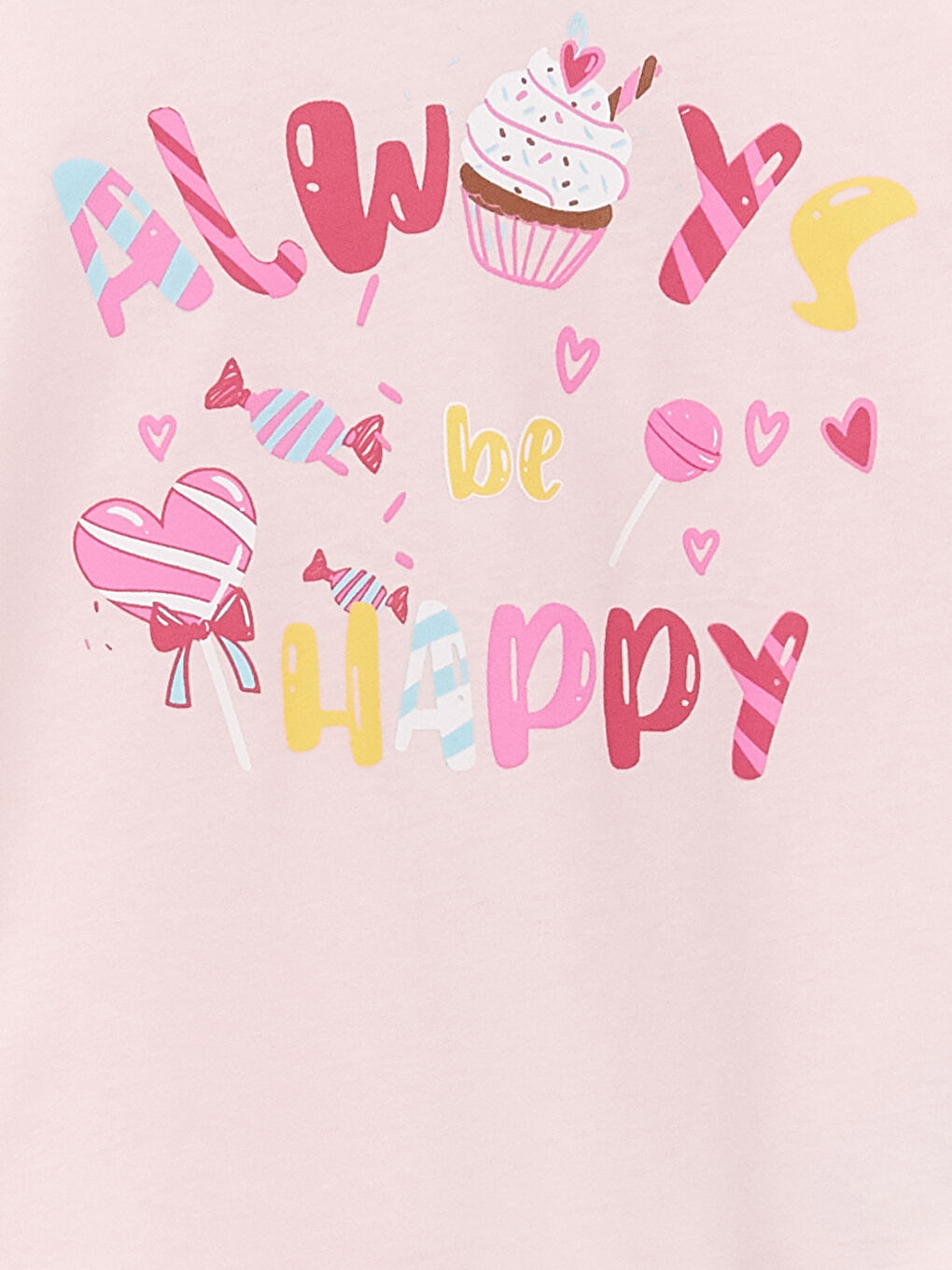 Crew Neck Short Sleeve Printed Baby Girls' T-Shirt-2