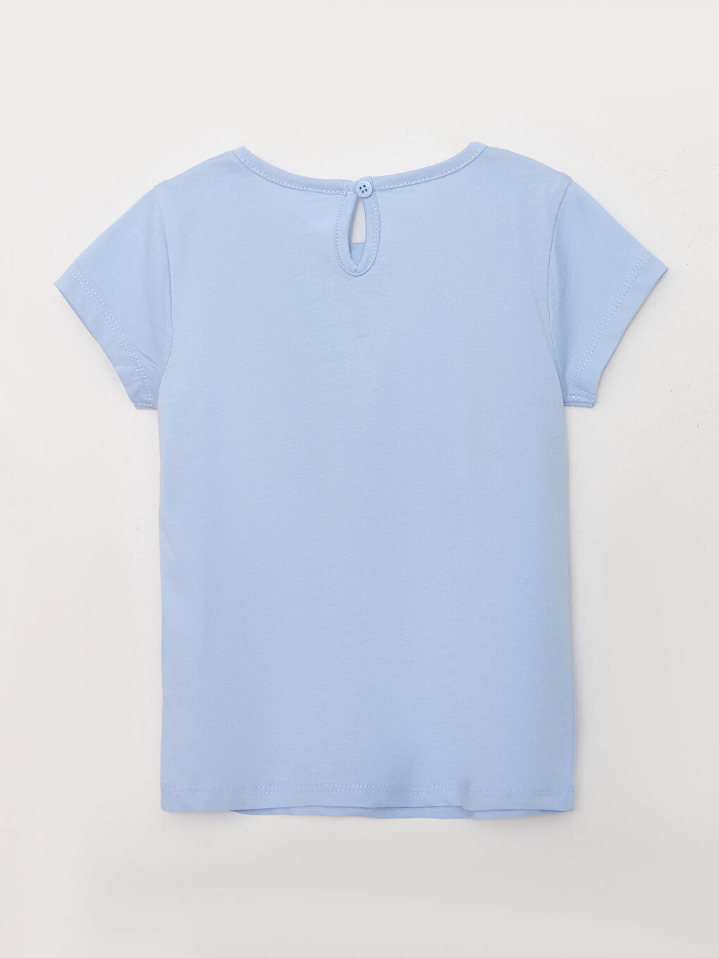 Mavi Bisiklet Yaka Kısa Kollu Baskılı Kız Bebek Tişört-1