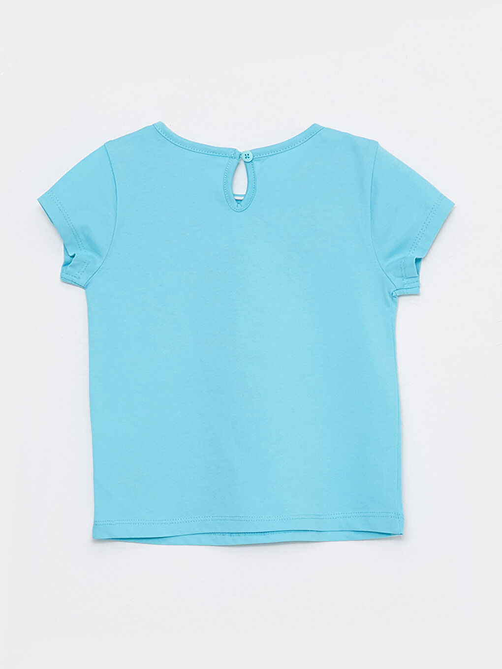 تي شيرت بناتي بيبي بطبعة بكول مدور وكم قصير-1