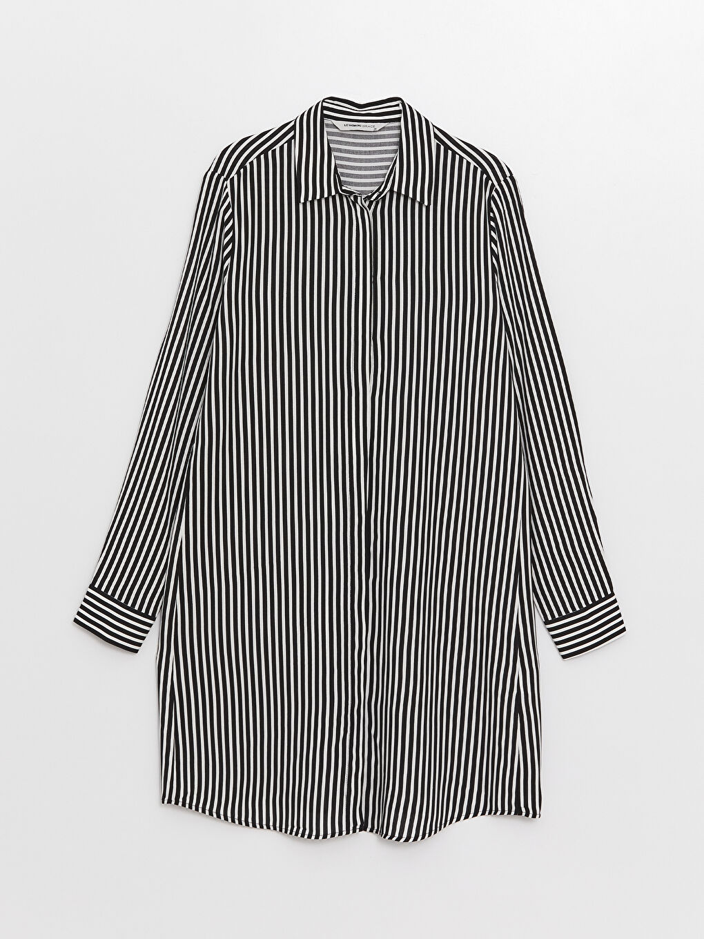 Siyah Çizgili Kadın Gömlek Tunik-5