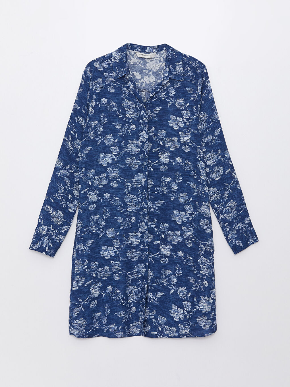 Lacivert Desenli Kadın Gömlek Tunik-5