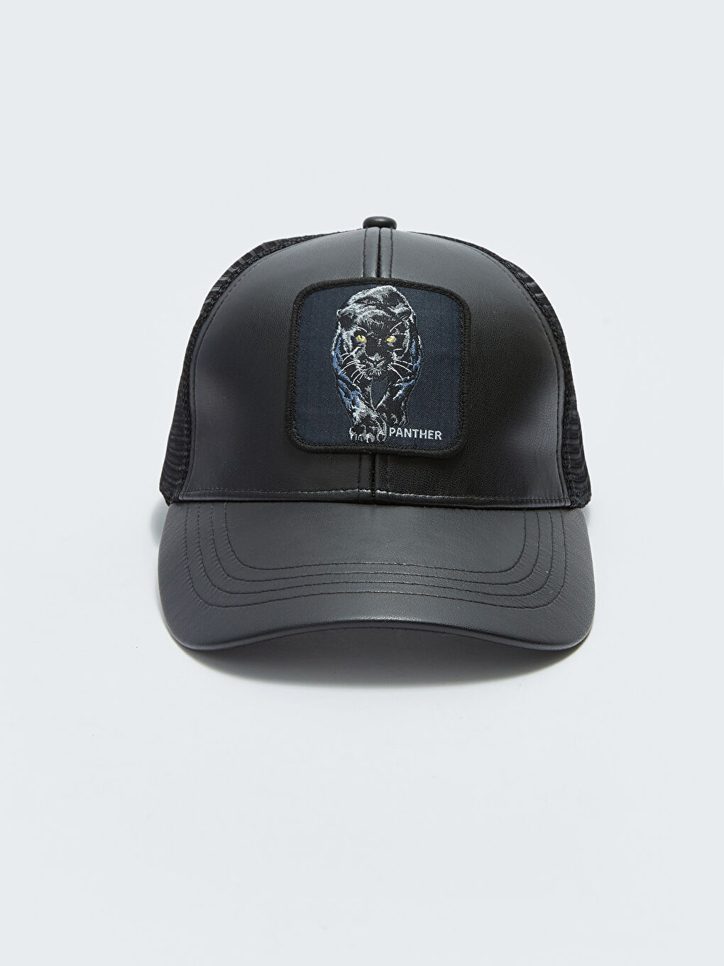 Siyah Etiket Nakışlı Erkek Kep Şapka-2
