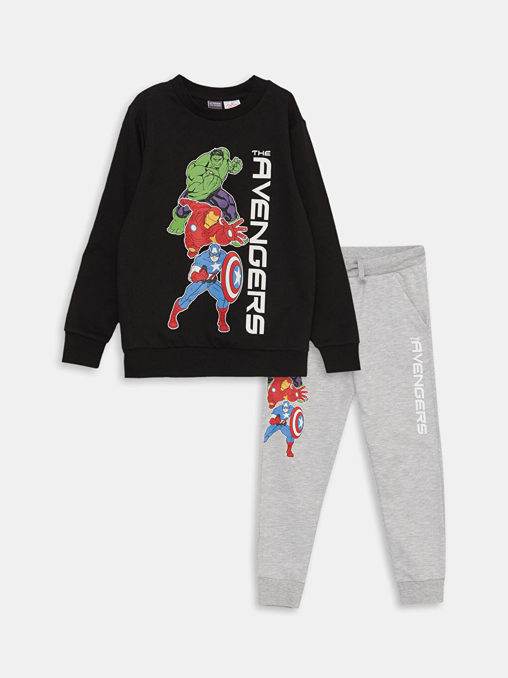LCW Kids Crew Neck Avengers Printed Long Sleeve Boys Sweatshirts and Sweatpants -S35117Z4-CVL