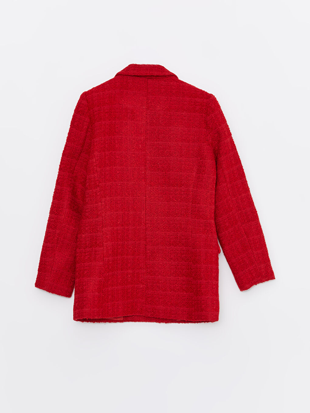 Sacou Jachetă Tweed cu Model Mânecă Lungă pentru Femei-6