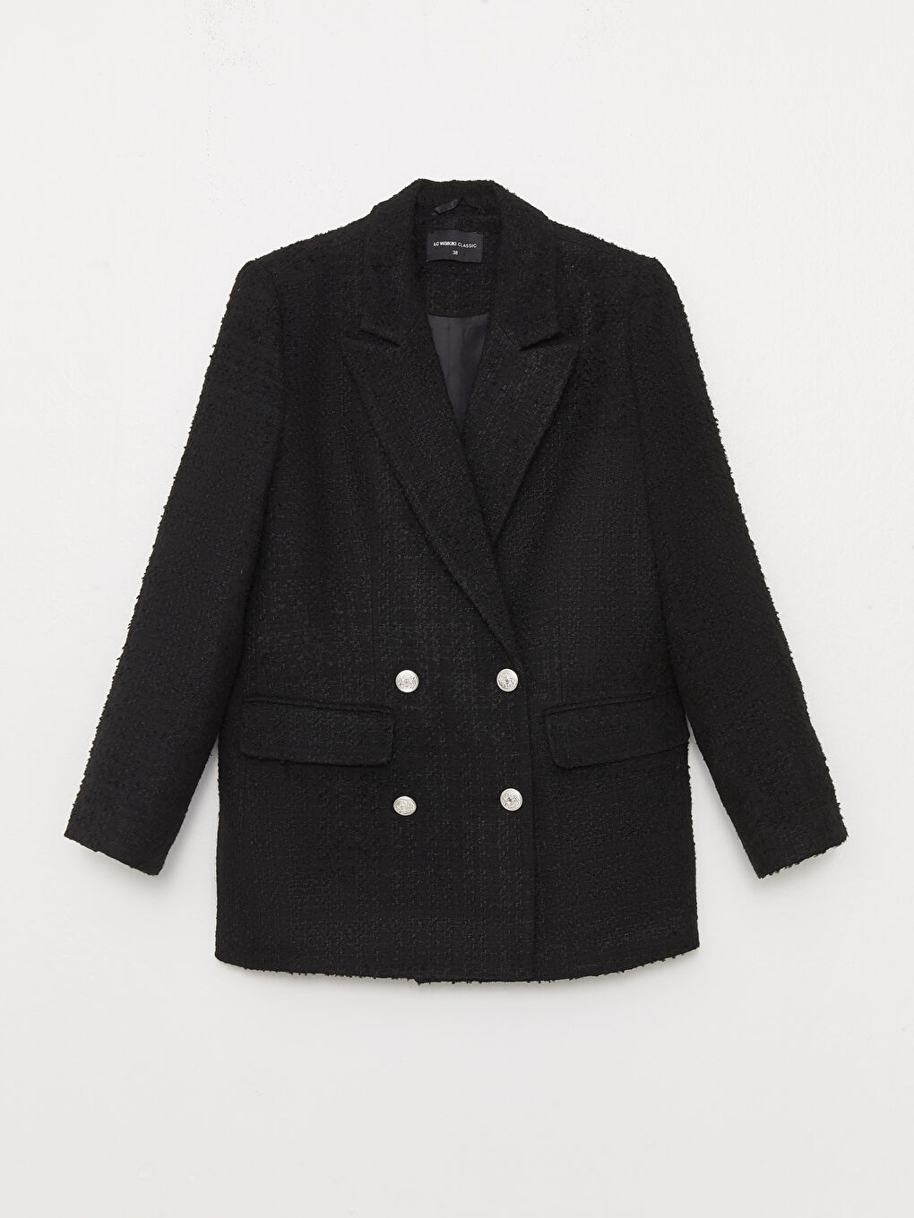 جاكيت طويل كم طويل تيويد للسيدات-5