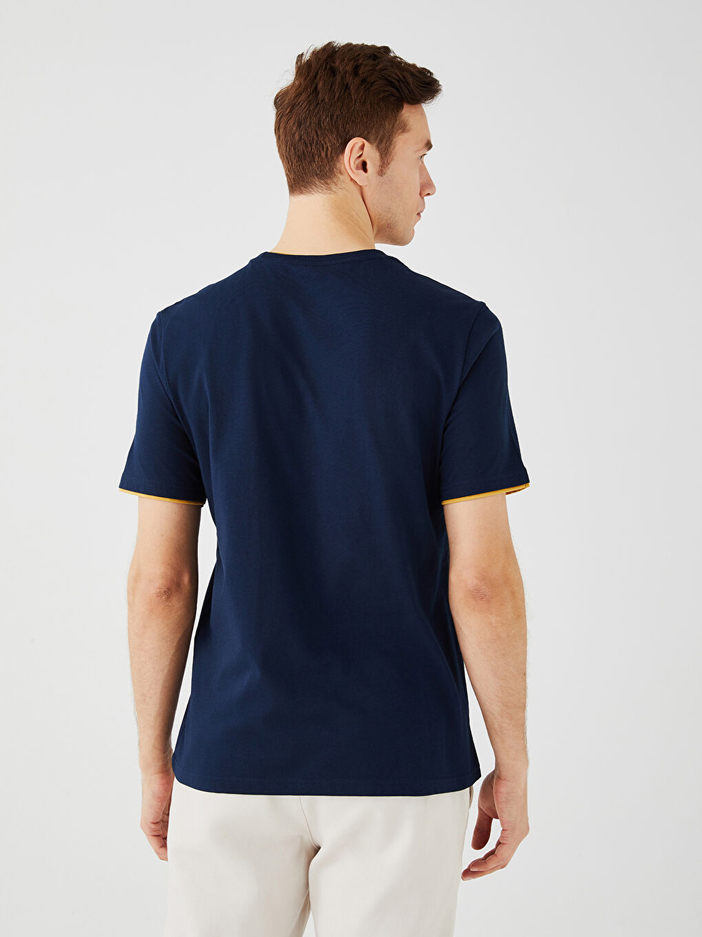 SOUTHBLUE Crew Neck Short Sleeve Printed Combed Cotton Men's T-shirt -S35137Z8-DWP