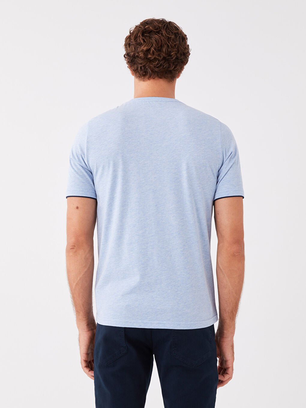 Crew Neck Short Sleeve Printed Combed Cotton Men's T-shirt-4