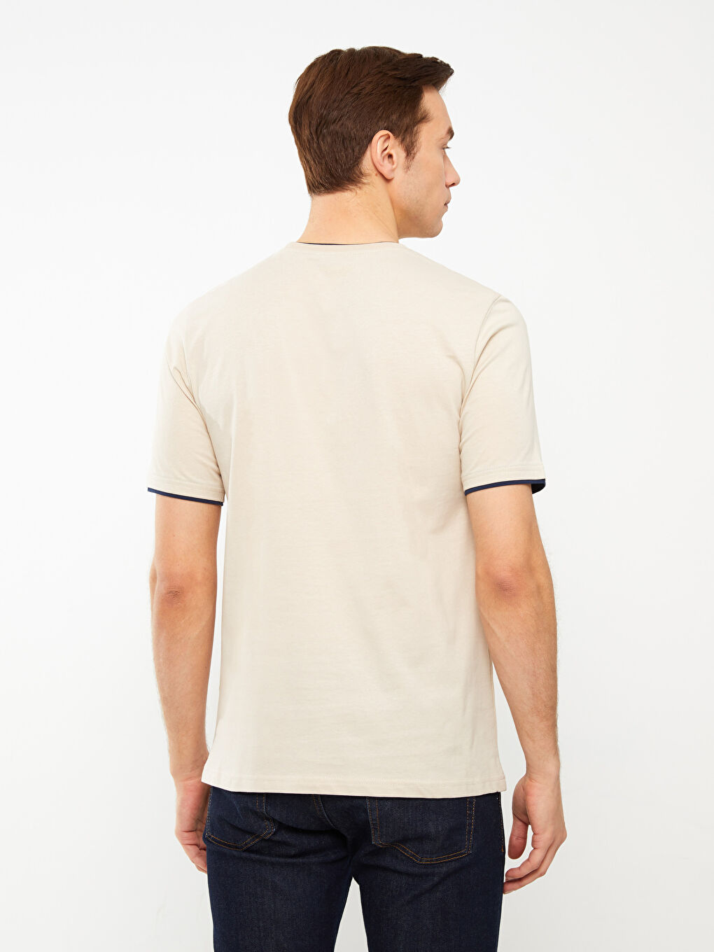 Tricou pentru Bărbați cu Guler Rotund, Mânecă Scurtă, Imprimat, din Bumbac Pieptănat-4