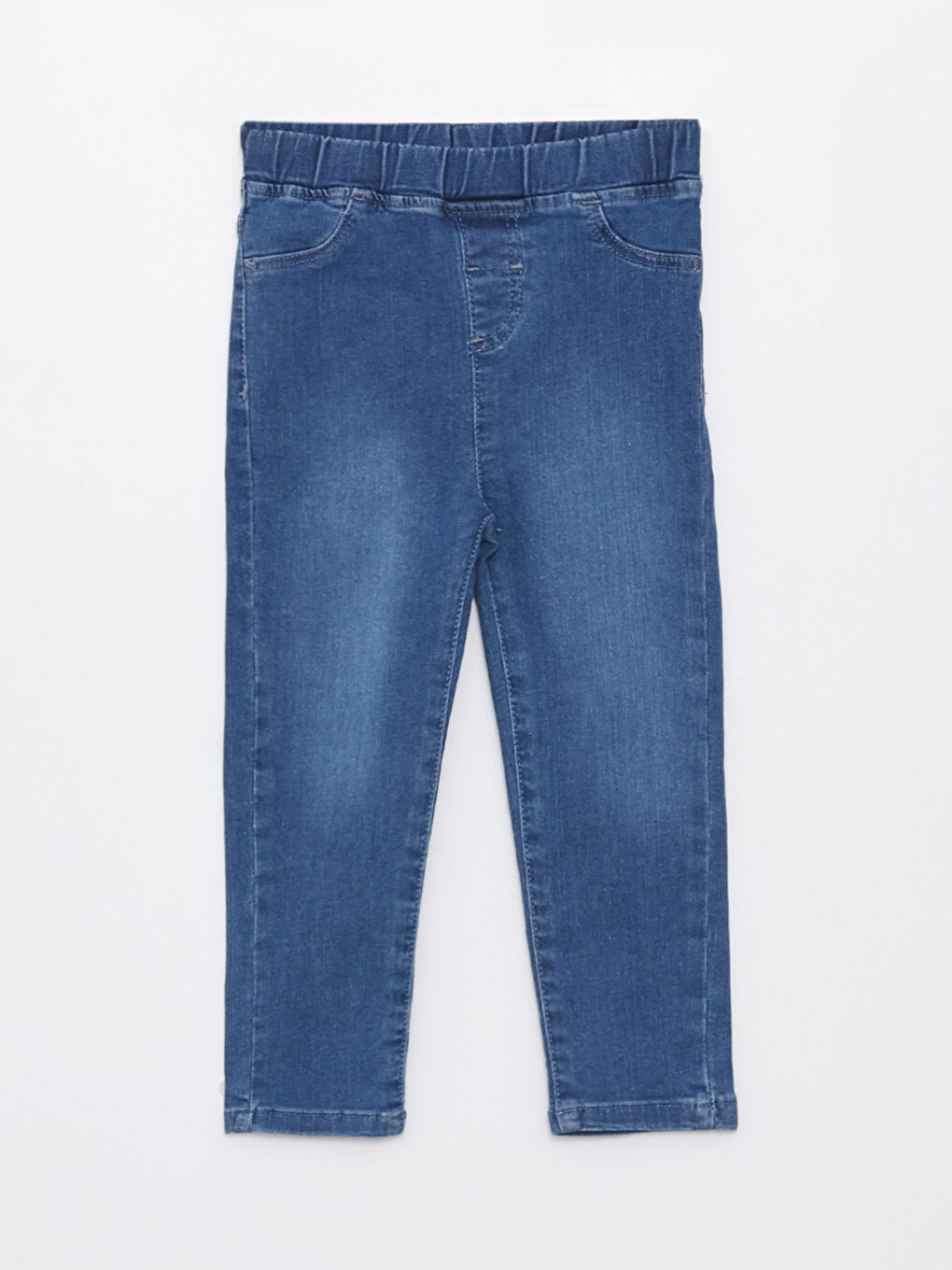 İndigo Beli Lastikli Basic Kız Bebek Jean Pantolon