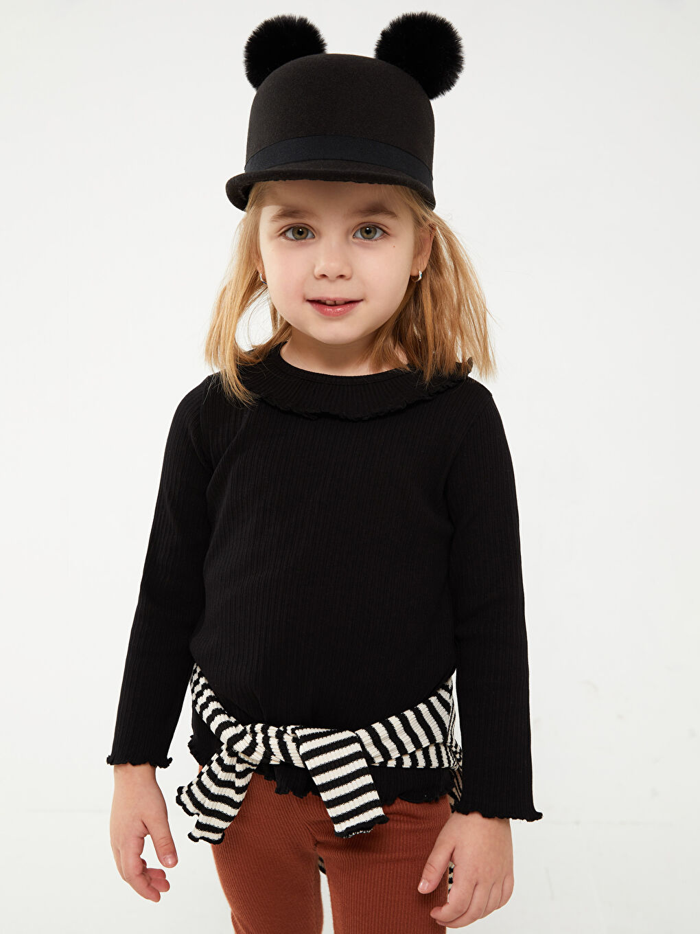 Crew Neck Long Sleeve Baby Girls' T-Shirt