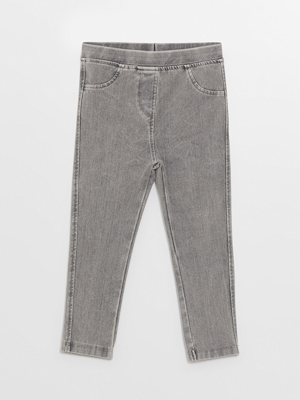 Siyah Beli Lastikli Kız Bebek Jean Tayt