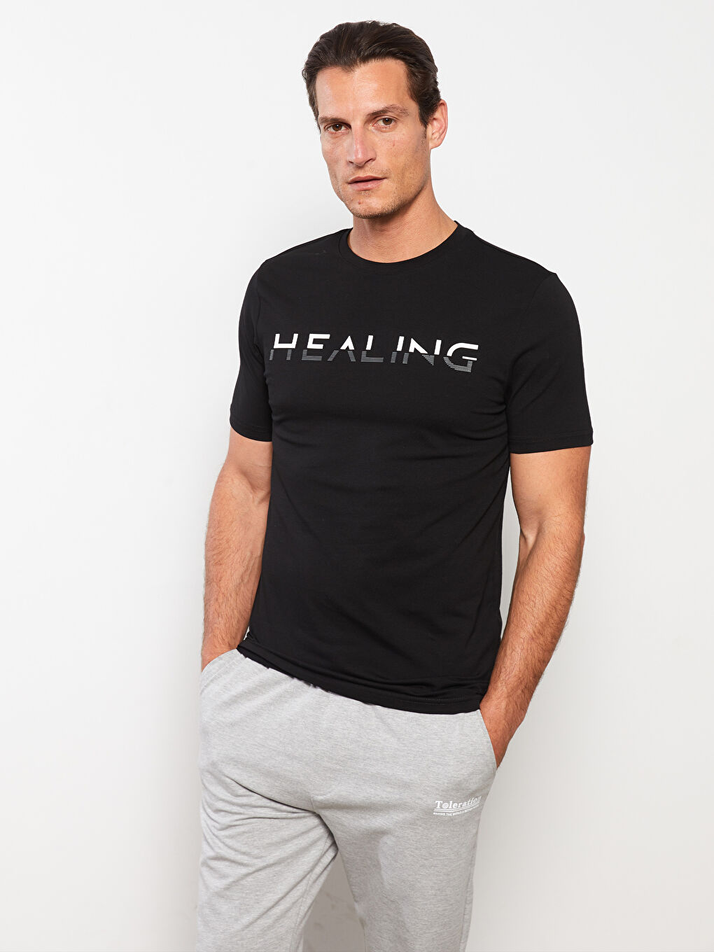 SOUTHBLUE Crew Neck Short Sleeve Printed Combed Cotton Men's T-shirt -S35156Z8-CVL