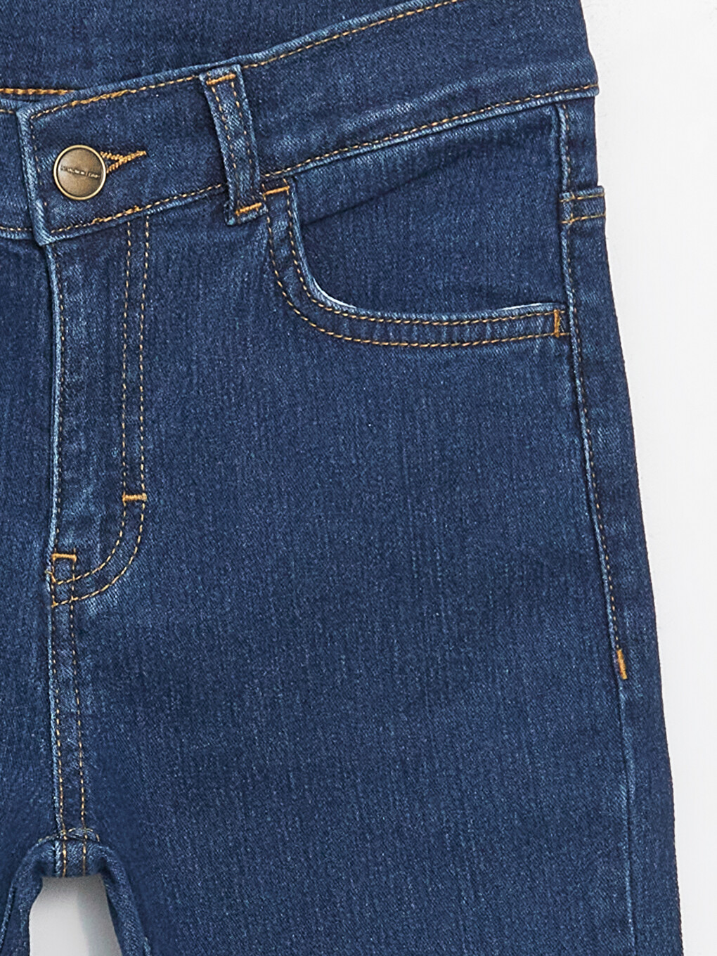 İndigo Beli Ayarlanabilir Lastikli Erkek Çocuk Jean Pantolon-1