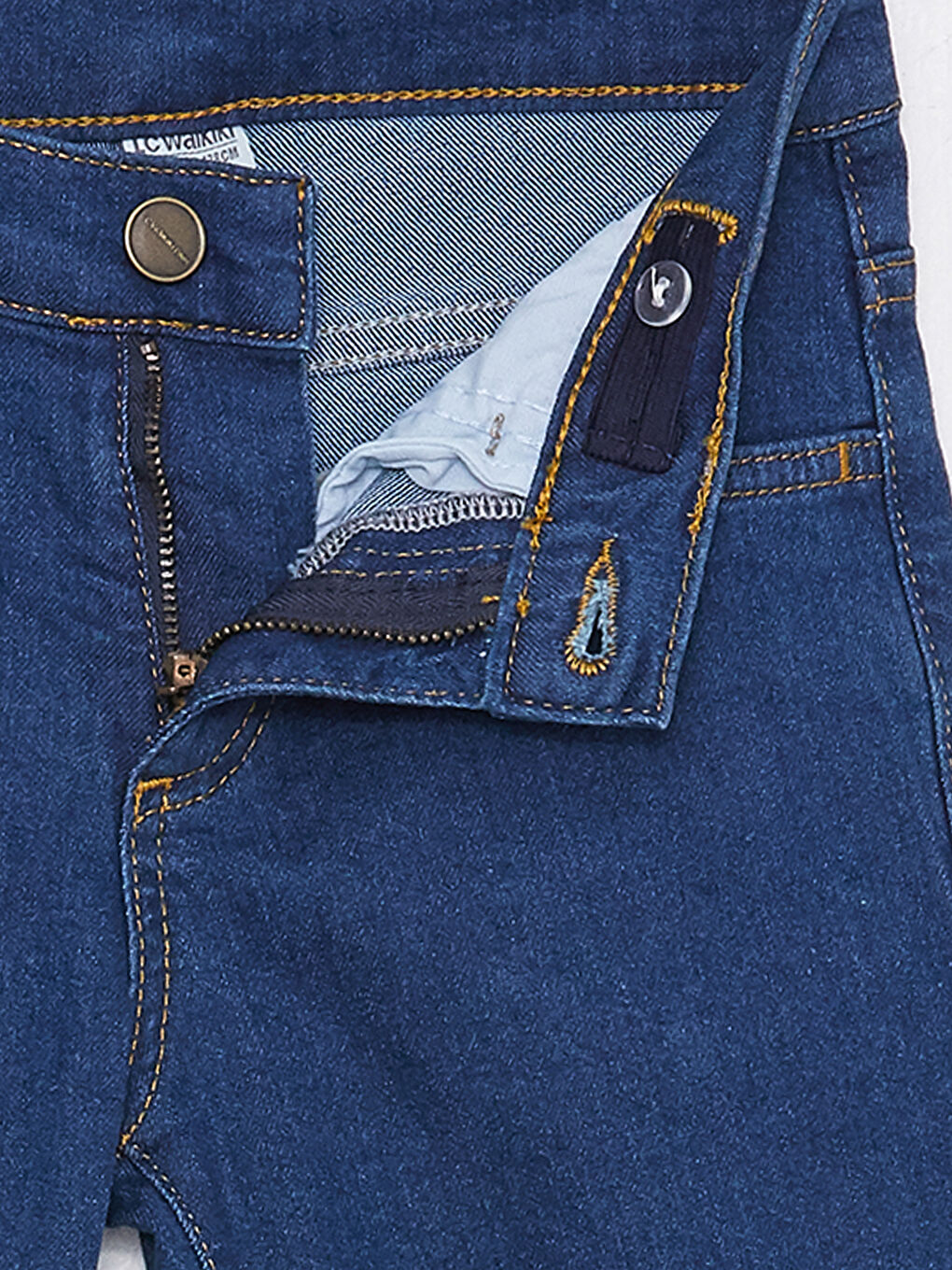 İndigo Beli Ayarlanabilir Lastikli Erkek Çocuk Jean Pantolon-2