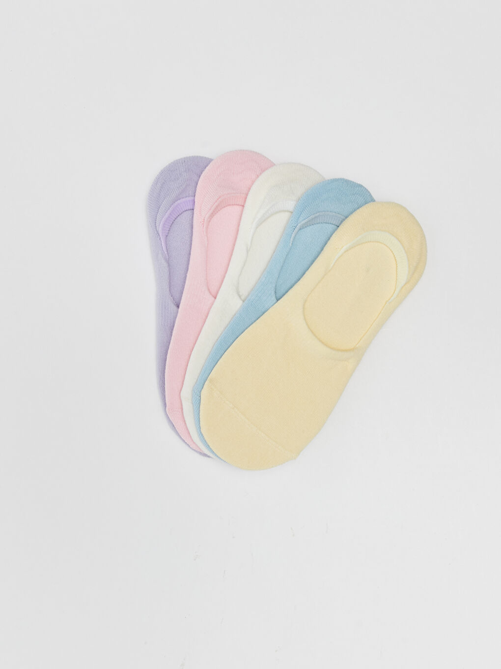 Lila Kadın Düz Babet Çorap 5'li-1