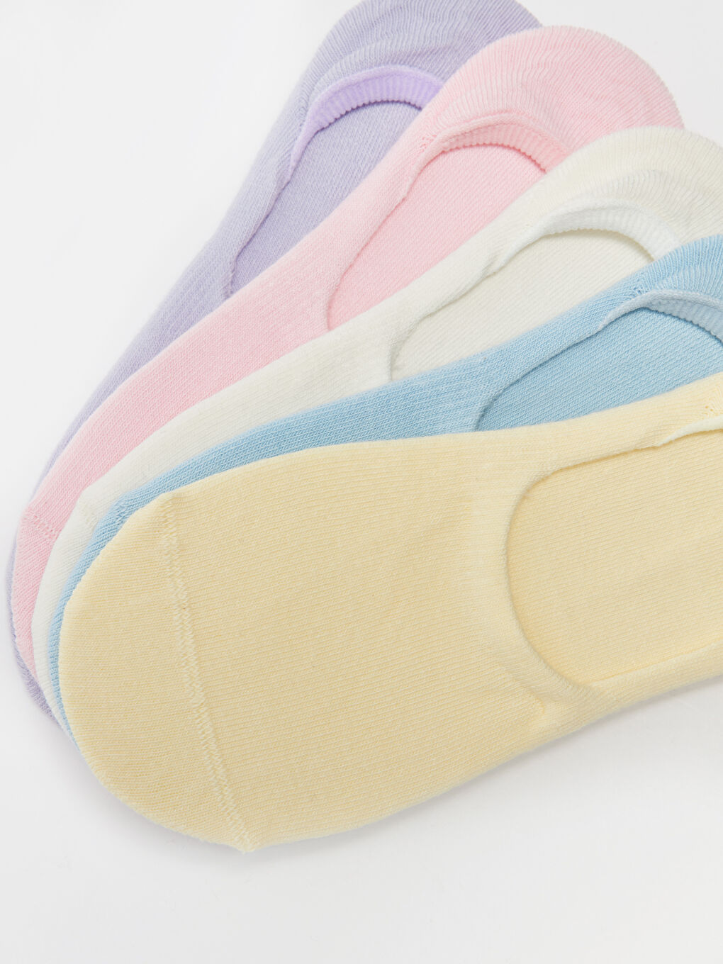 Lila Kadın Düz Babet Çorap 5'li-2