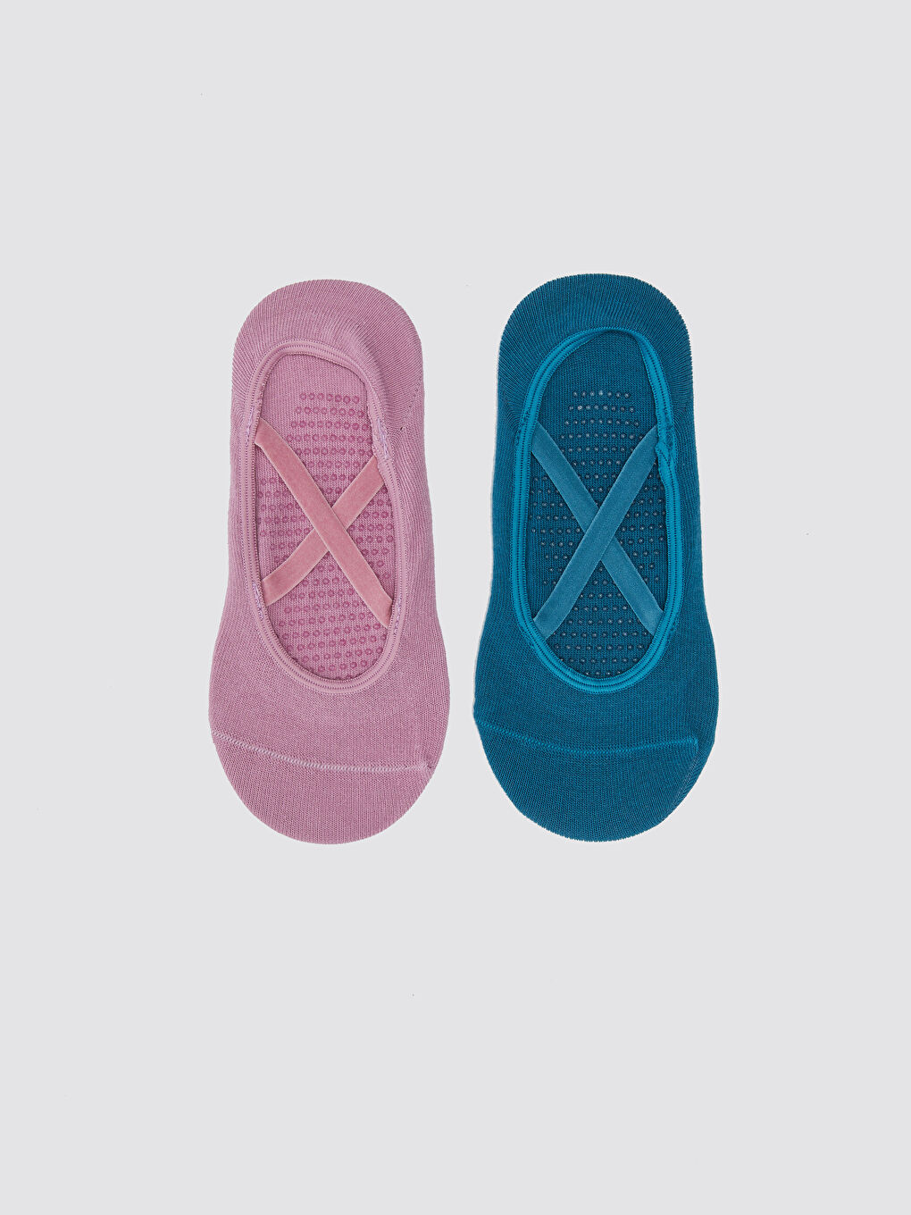 LCW DREAM Plain Non-Slip Sole Women's Yoga and Pilates Socks 2-Pack -S35176Z8-HHH