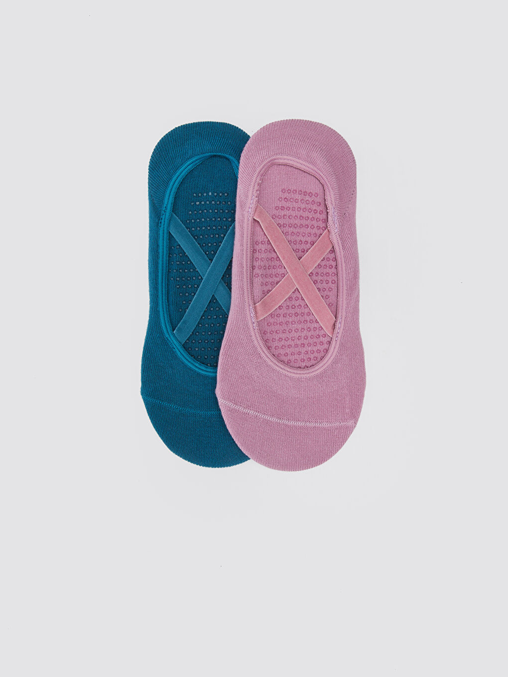 LCW DREAM Plain Non-Slip Sole Women's Yoga and Pilates Socks 2-Pack -S35176Z8-HHH
