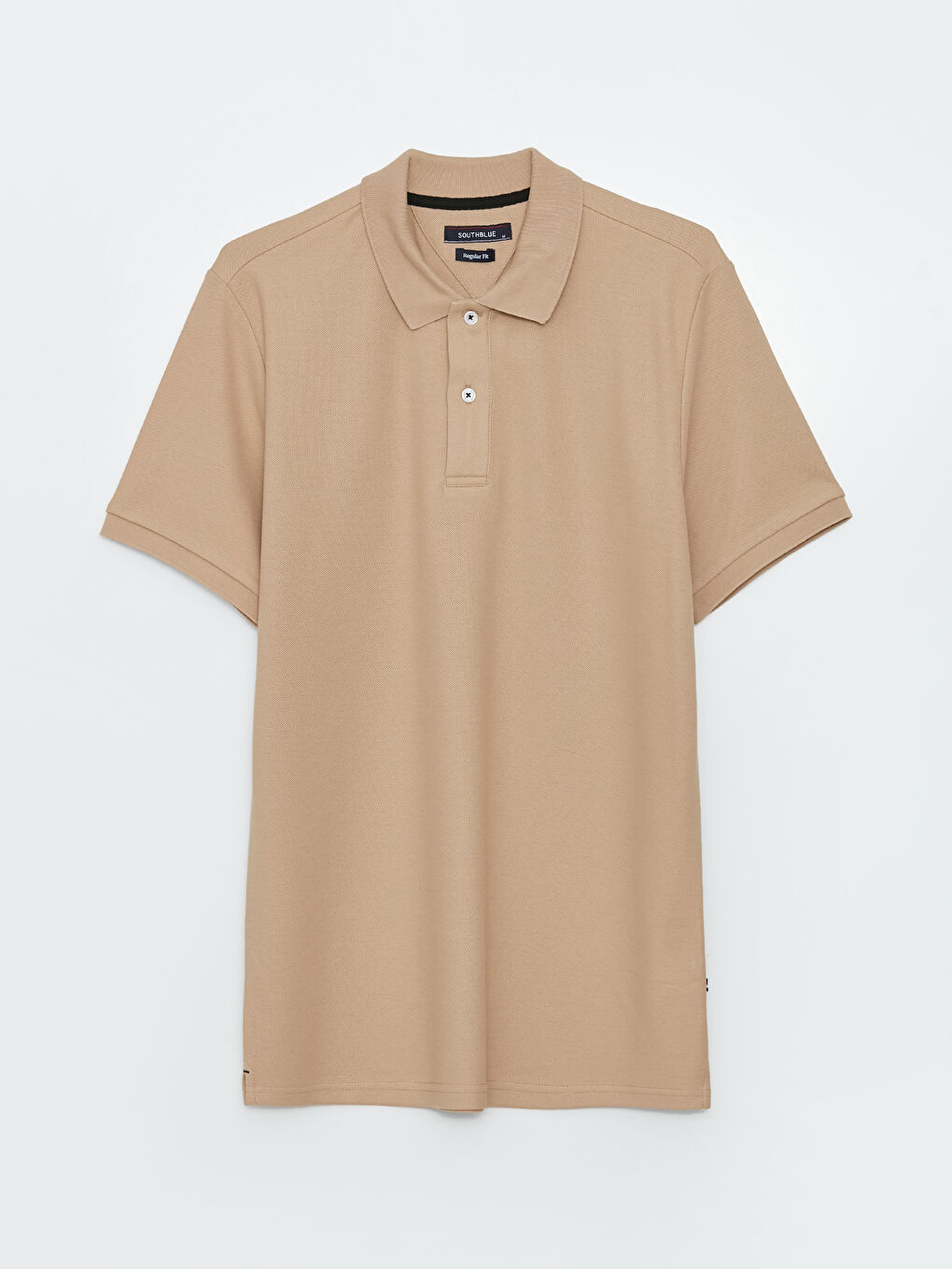 Bej Polo Yaka Kısa Kollu Erkek Tişört-5