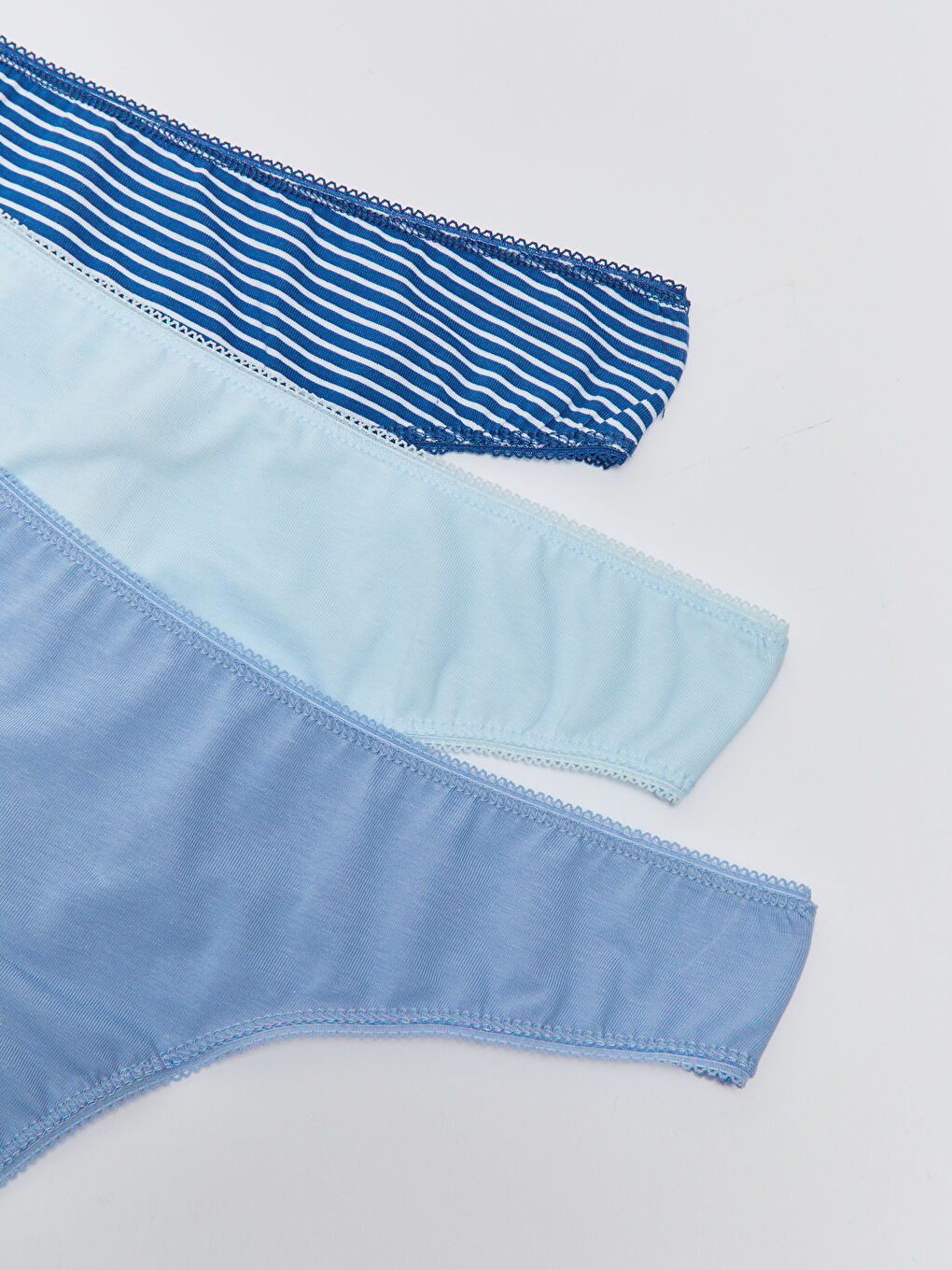 Mavi Düz Tanga Külot 3'lü-2