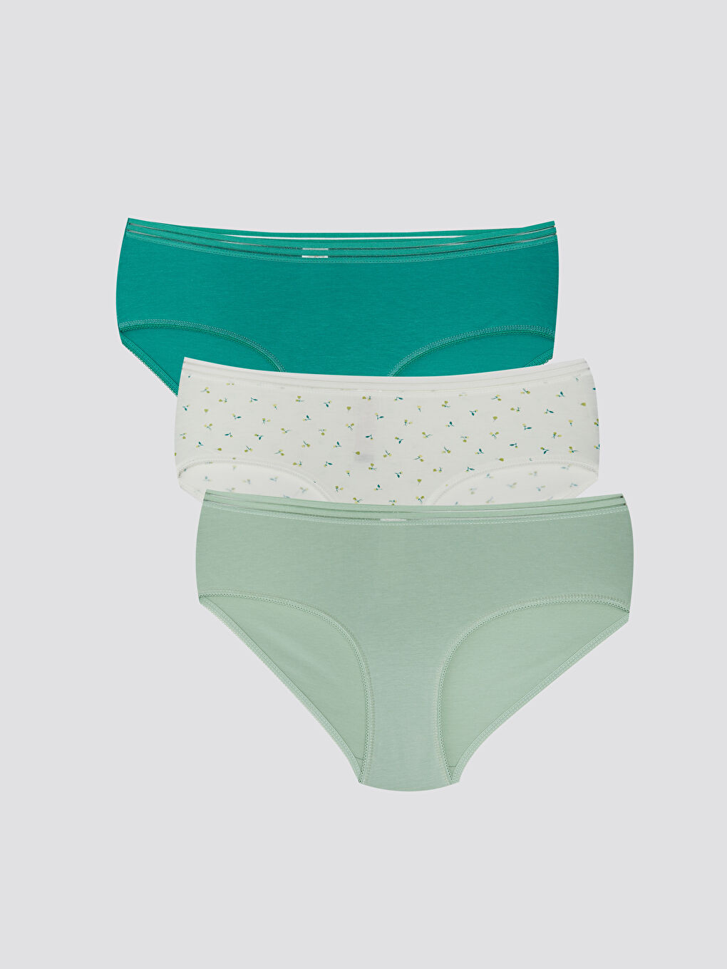 LCW DREAM Yeşil Düz Hipster Külot 3'lü Paket