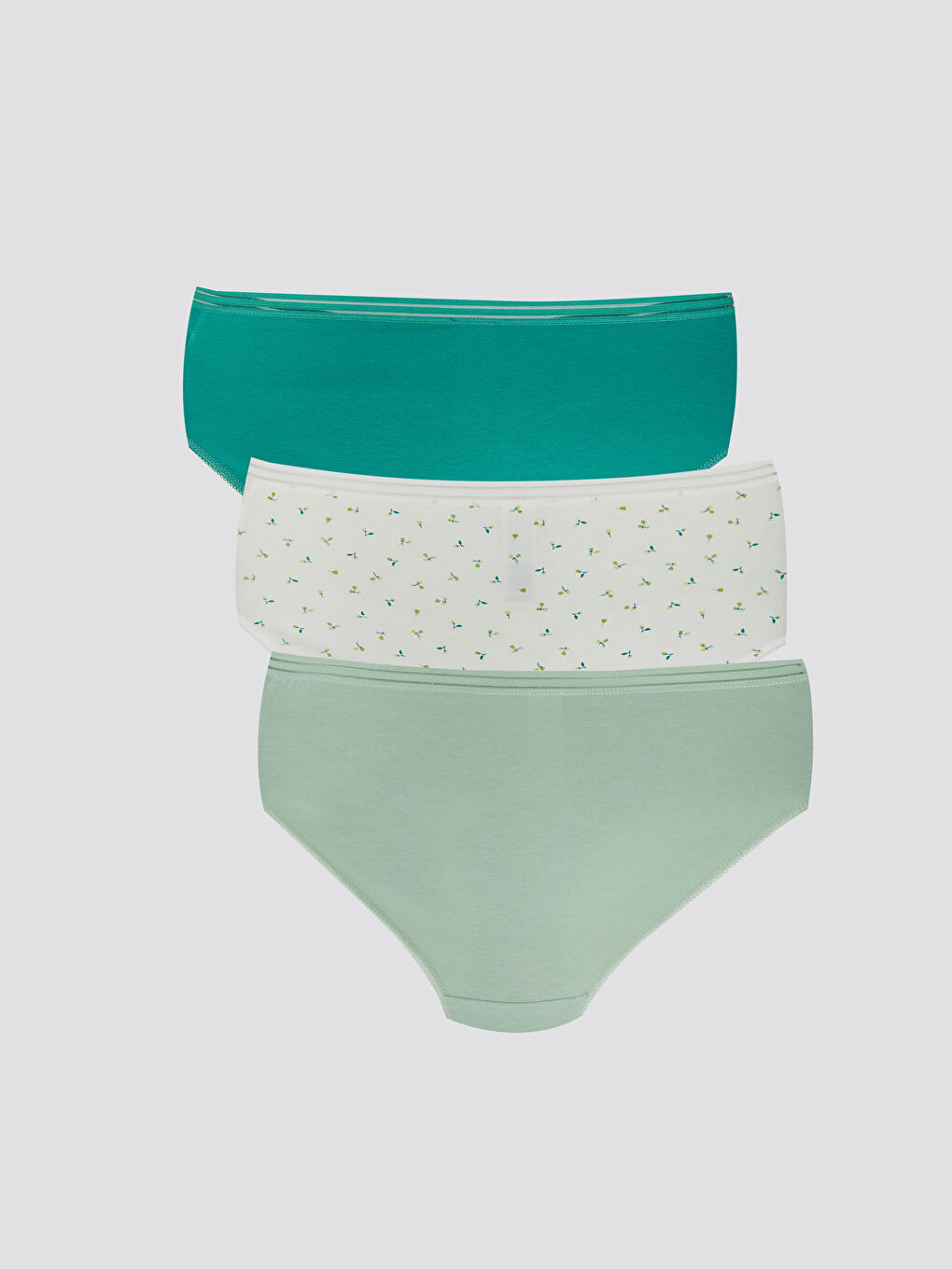LCW DREAM Yeşil Düz Hipster Külot 3'lü Paket - 1