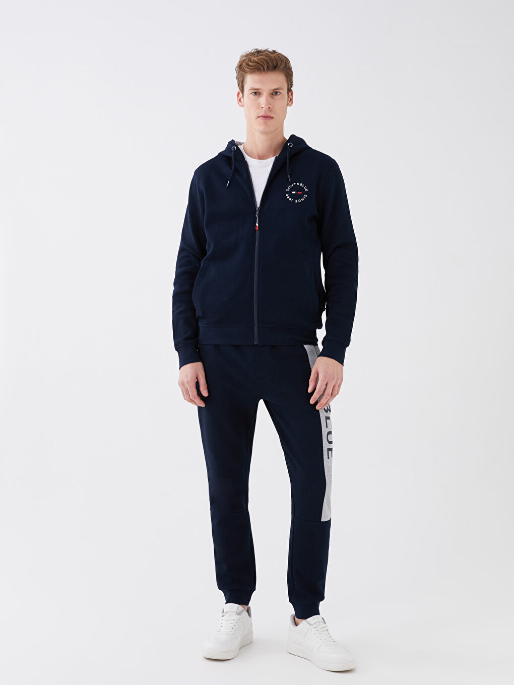 SOUTHBLUE Hooded Long Sleeve Men's Zip-Up Sweatshirt -S35198Z8-RFH
