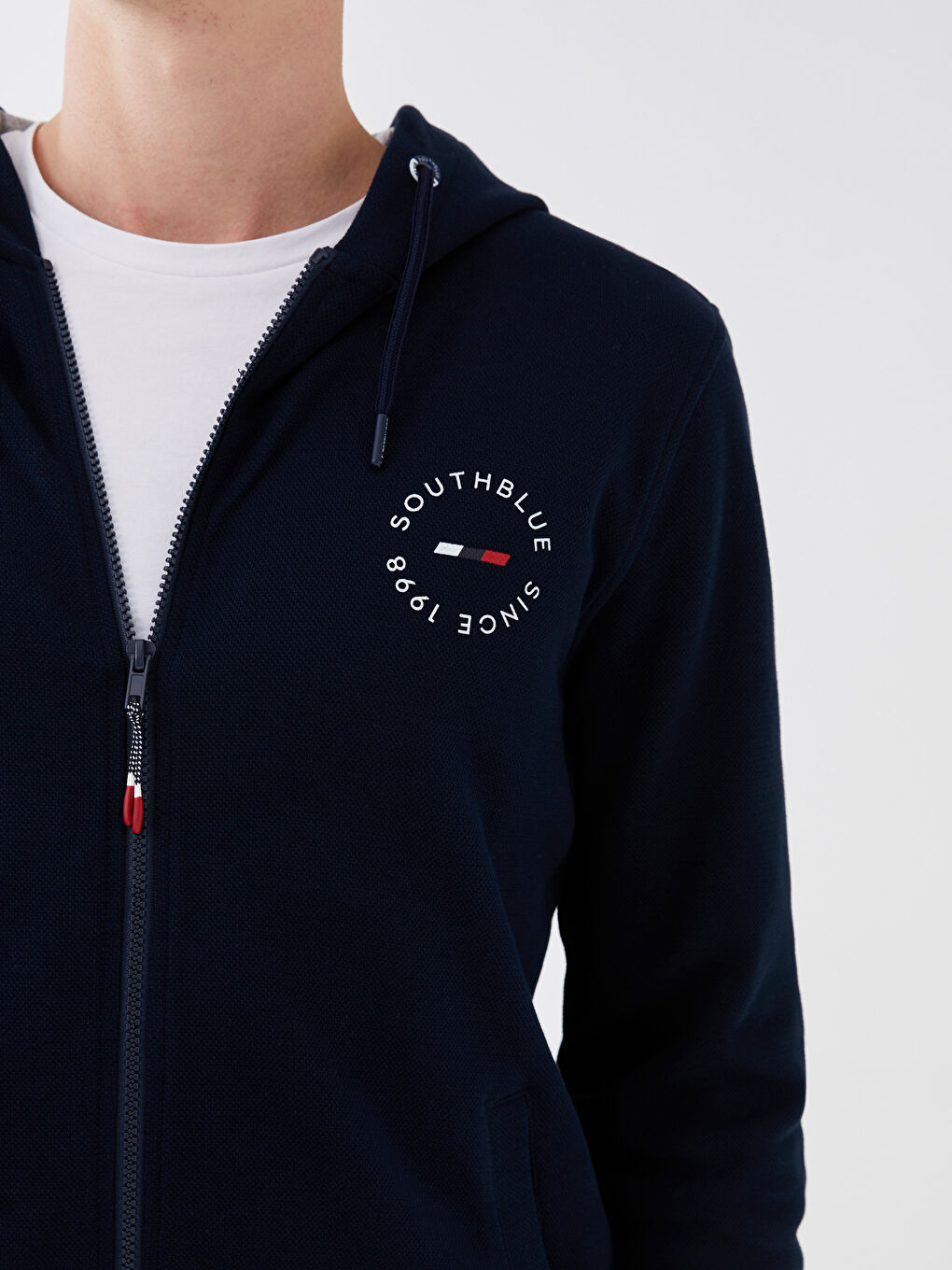 SOUTHBLUE Hooded Long Sleeve Men's Zip-Up Sweatshirt -S35198Z8-RFH