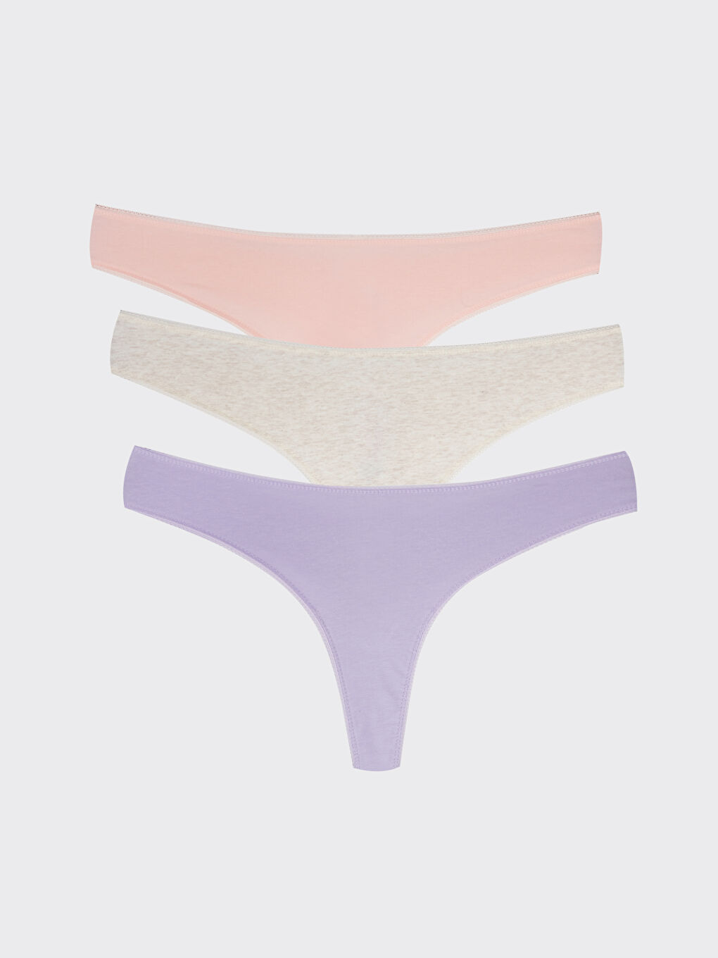 Bej Düz Tanga Külot 3'lü Paket