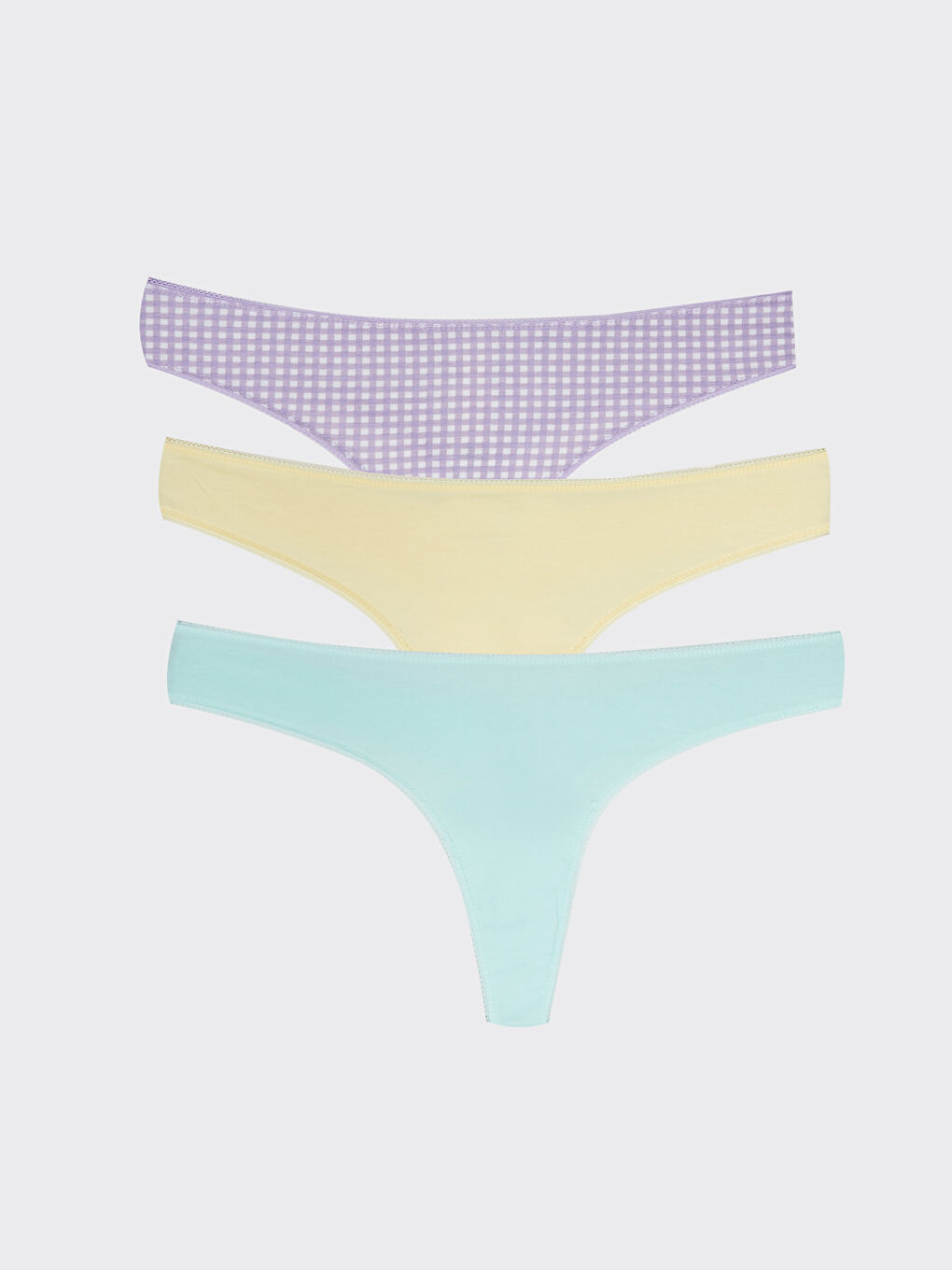 Plaid Thong Panties 3-Pack