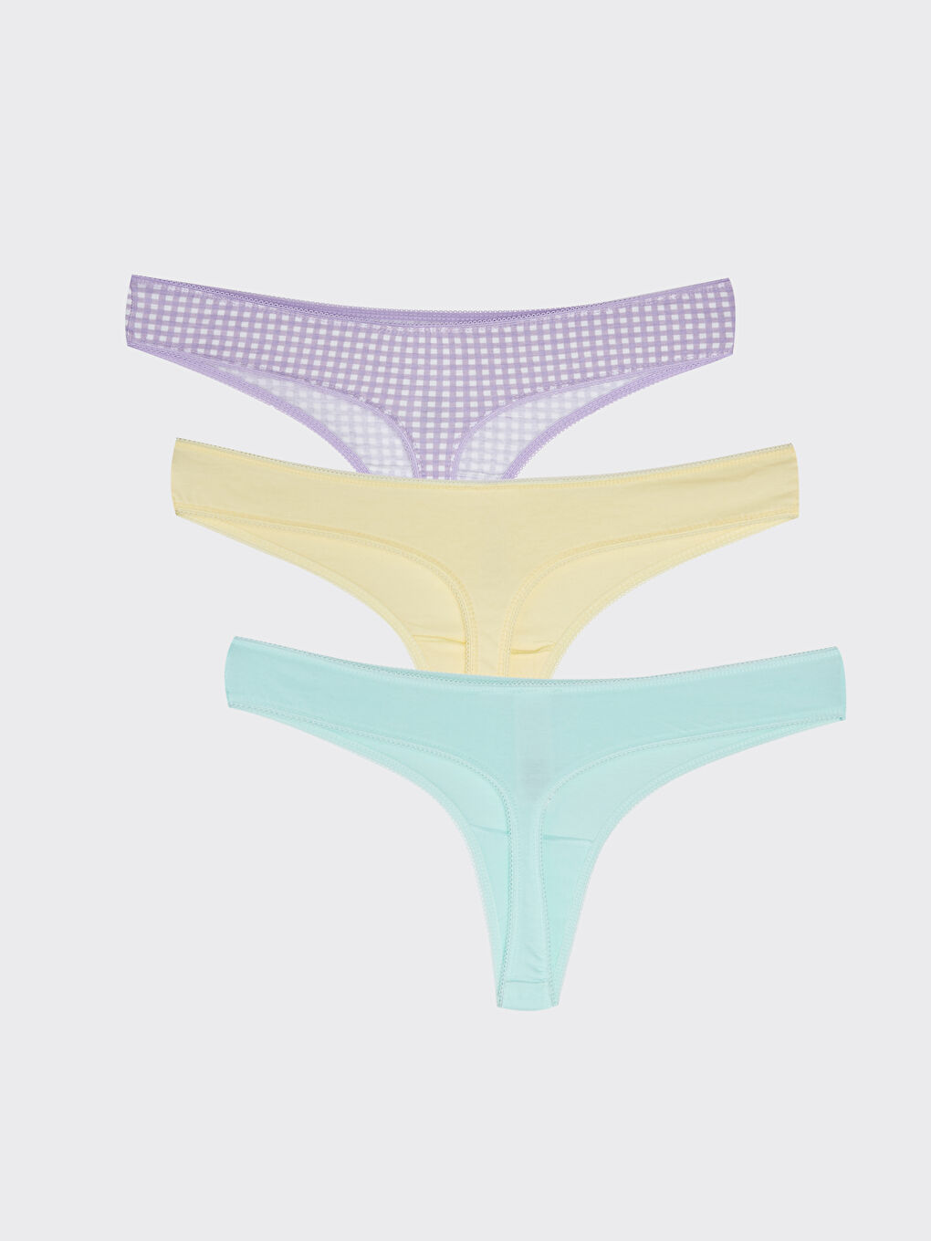 Plaid Thong Panties 3-Pack-1