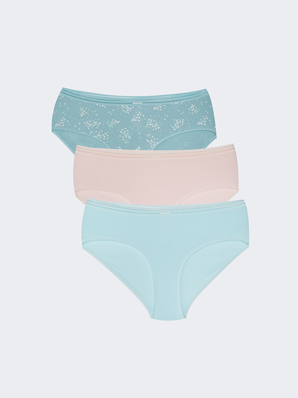 Mavi Desenli Hipster Külot 3'lü Paket