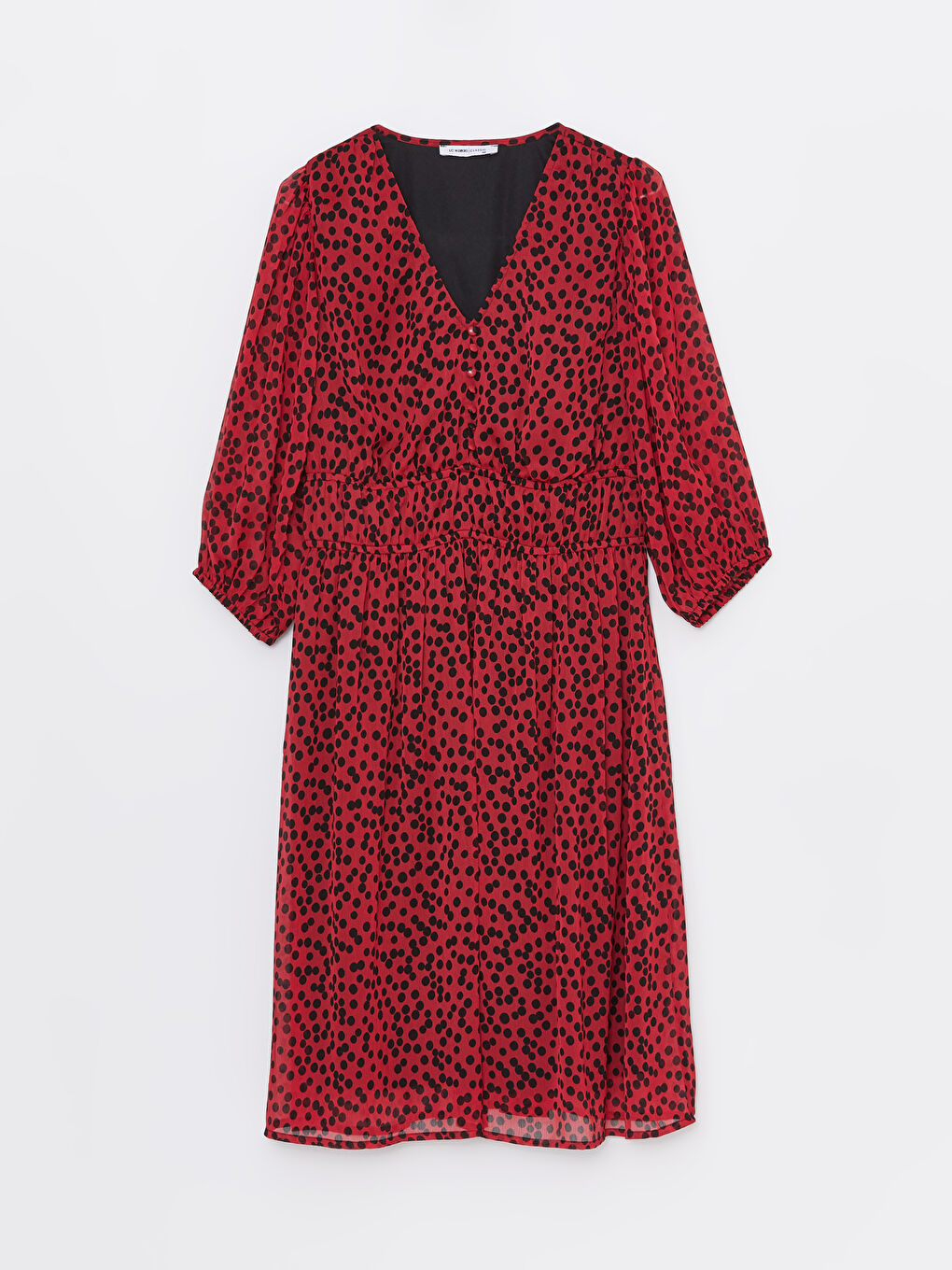 V-Neck Patterned Women's Dress-5