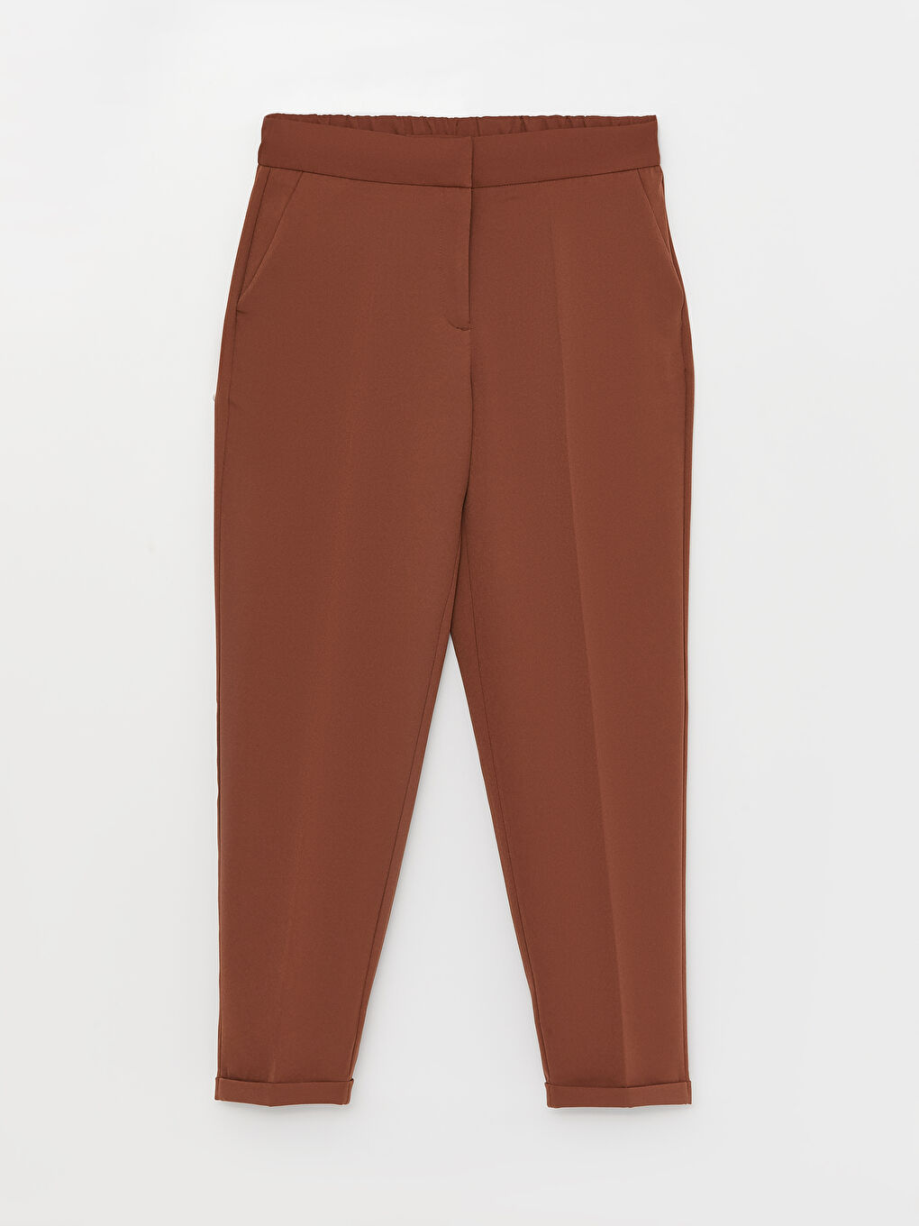 Women's Carrot Fit Plain Trousers-5